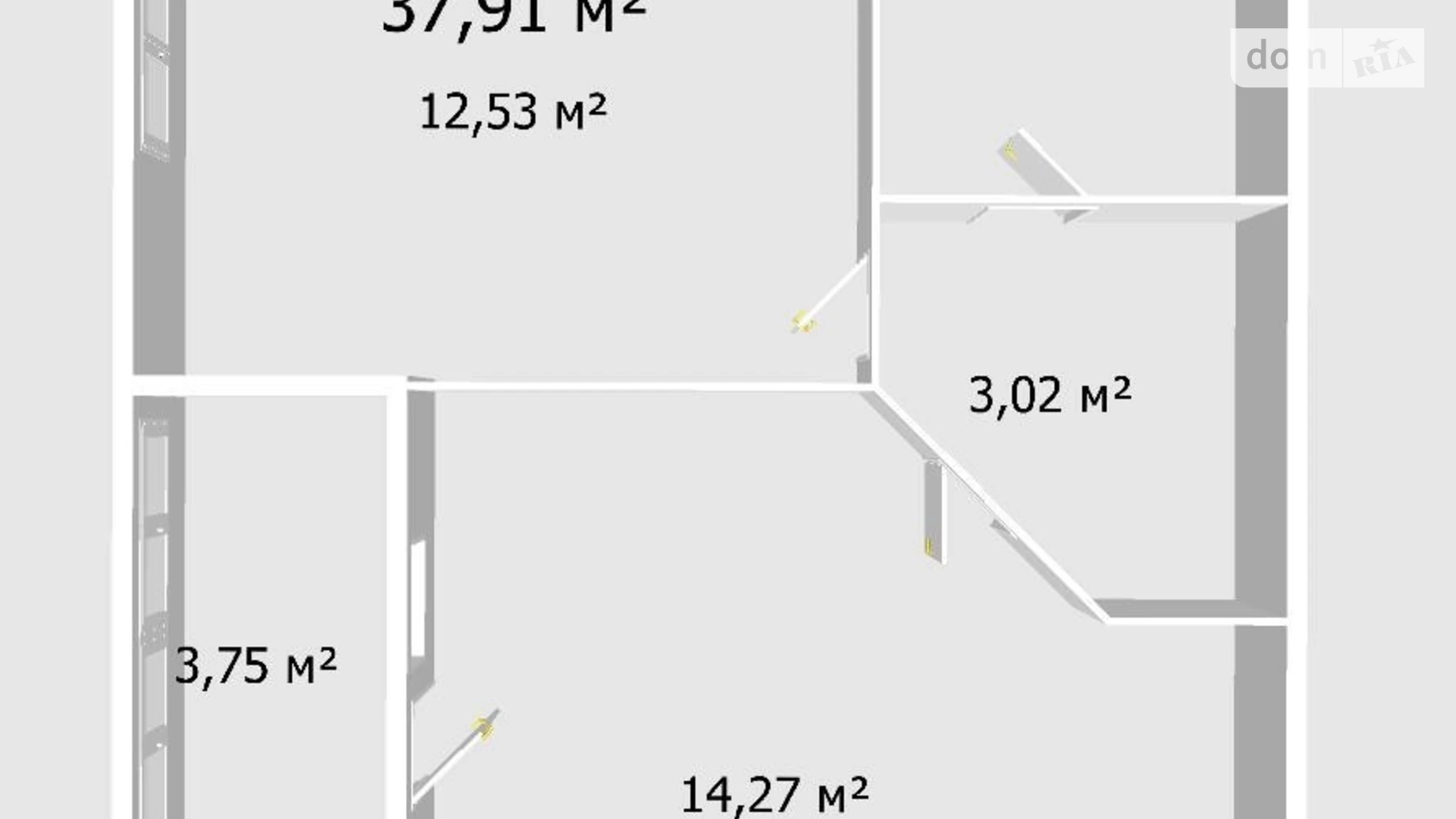 Продается 1-комнатная квартира 37.91 кв. м в Виннице, ул. Одесская