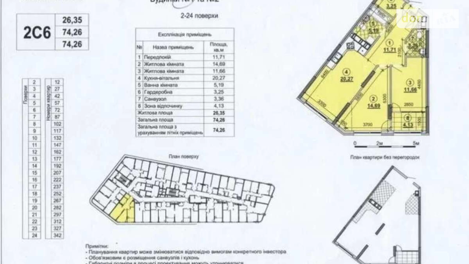 Продається 2-кімнатна квартира 74 кв. м у Києві, наб. Дніпровська, 2