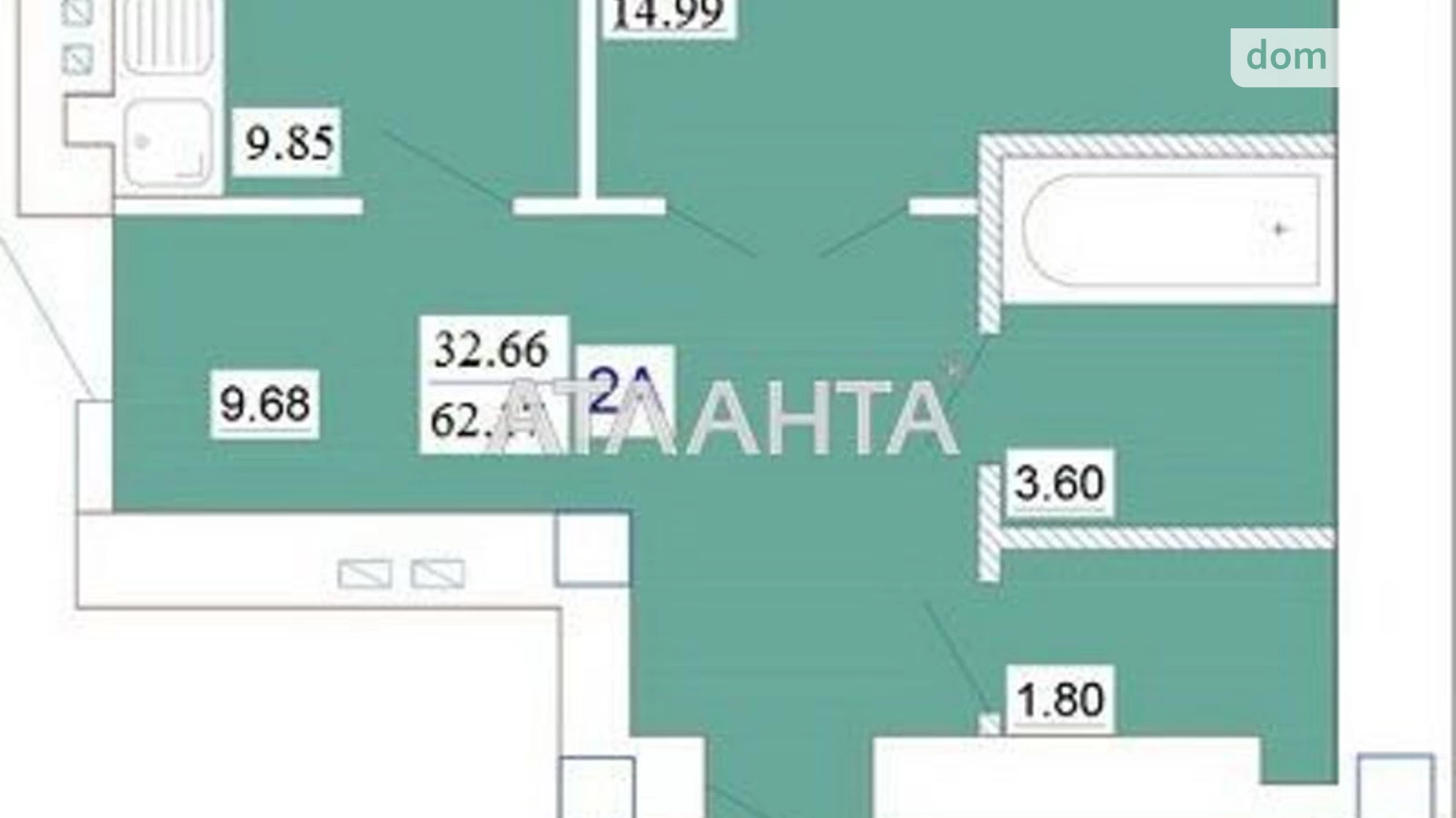 Продается 2-комнатная квартира 62.17 кв. м в Одессе, ул. Генерала Цветаева