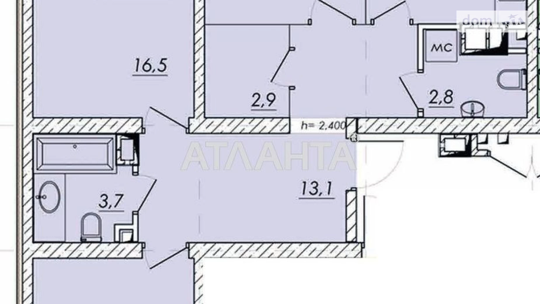 Продается 3-комнатная квартира 97.3 кв. м в Одессе, ул. Прохоровская