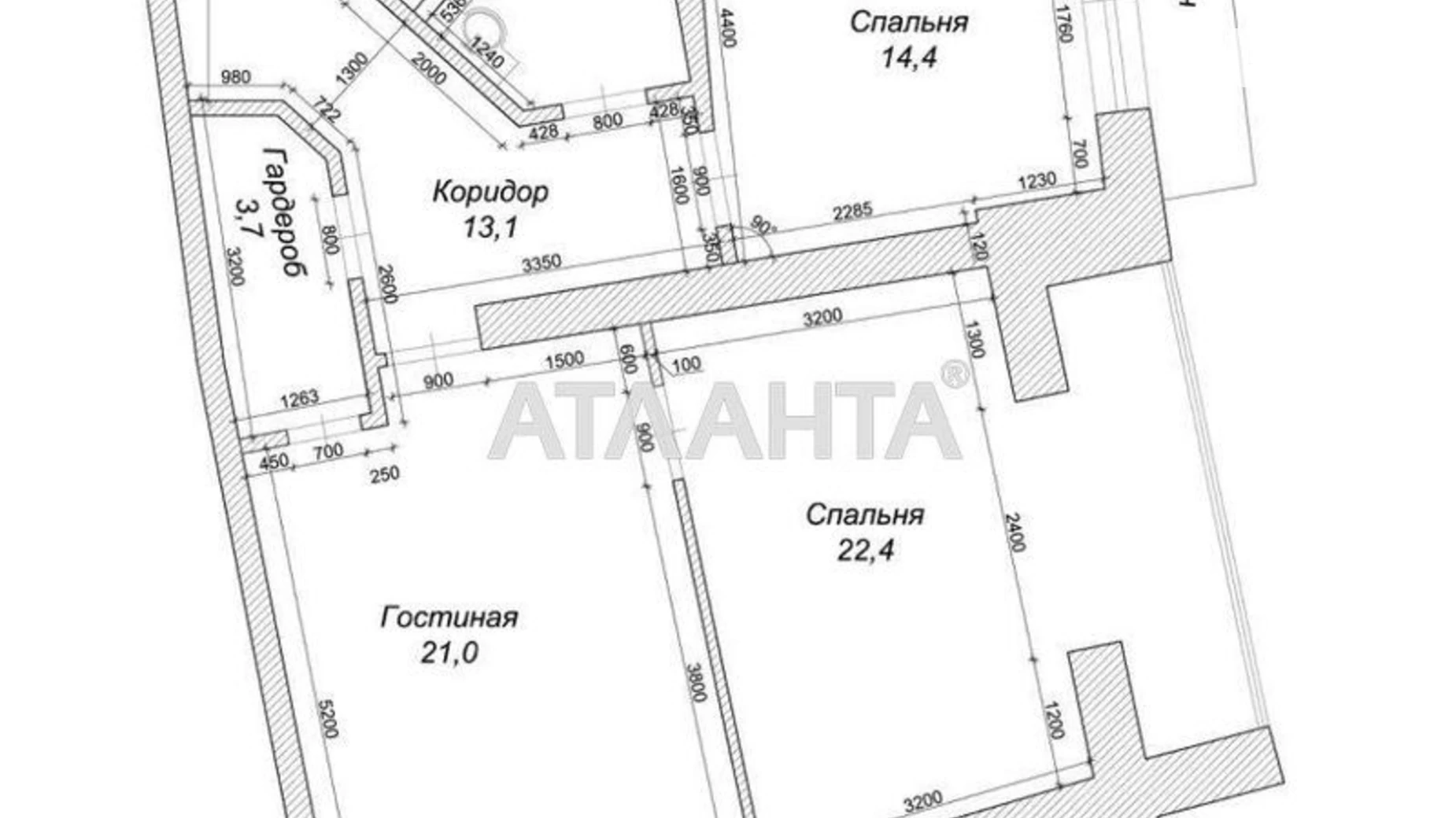 Продается 2-комнатная квартира 95.4 кв. м в Одессе, ул. Левитана, 62