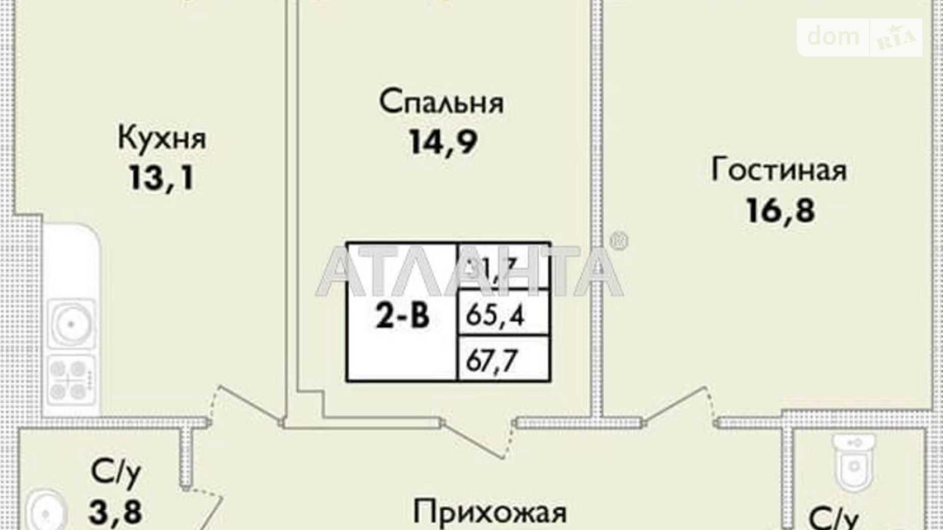 Продається 2-кімнатна квартира 67.7 кв. м у Одесі, вул. Пивоварна - фото 2
