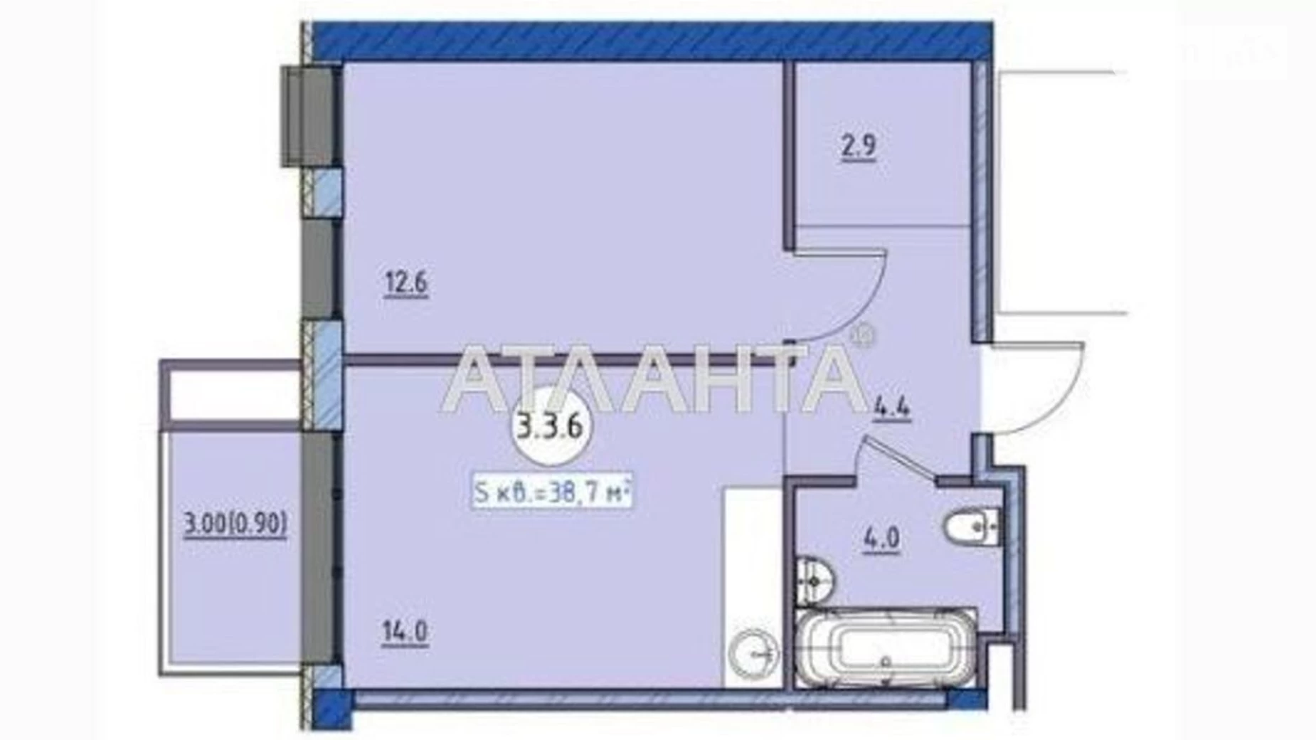 Продается 1-комнатная квартира 38.7 кв. м в Одессе, ул. Приморская