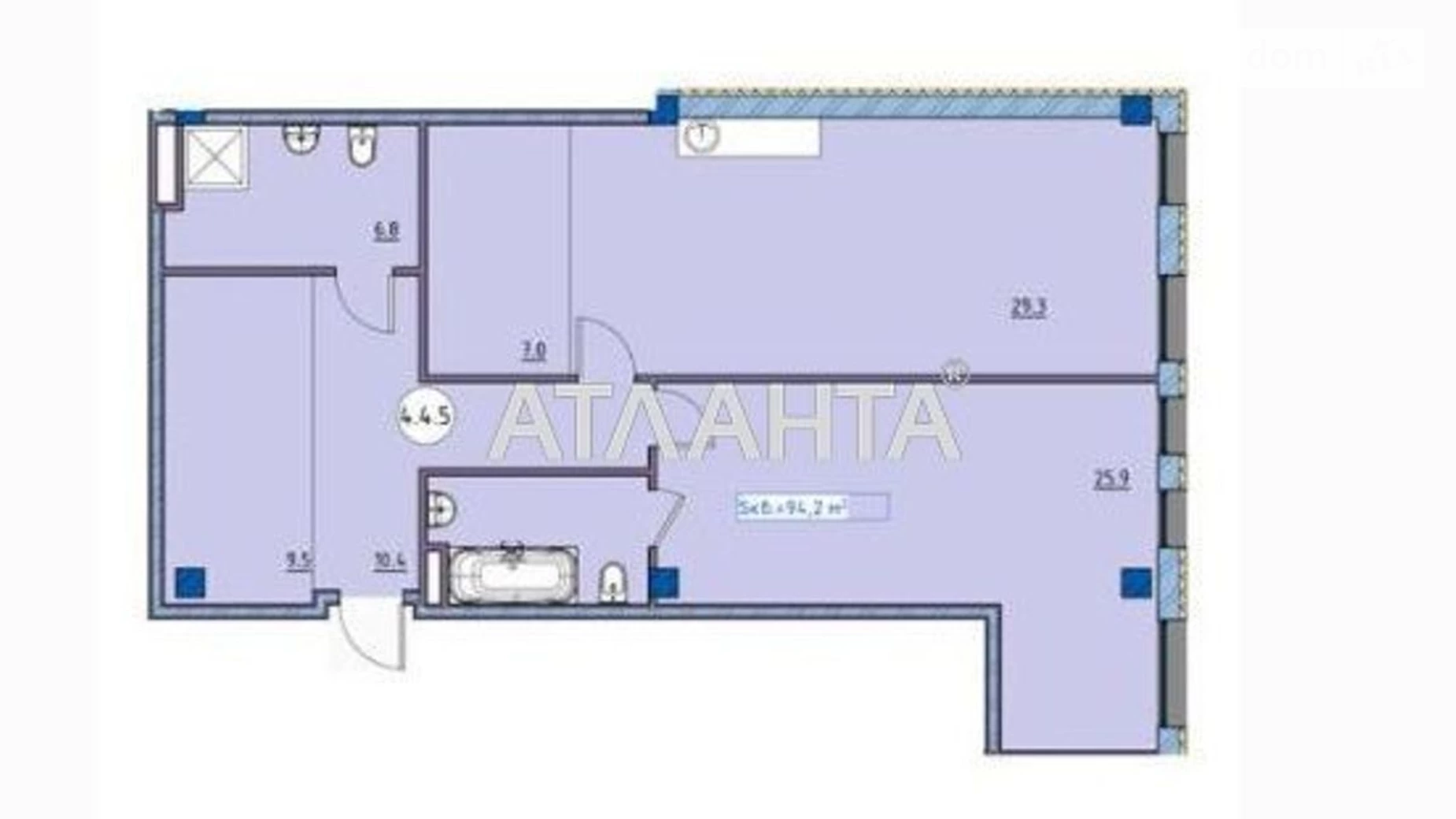 Продается 2-комнатная квартира 94.2 кв. м в Одессе, ул. Приморская