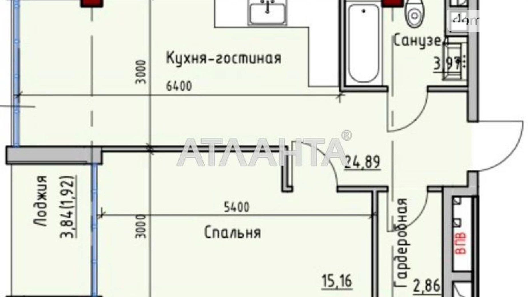 Продается 1-комнатная квартира 48.8 кв. м в Одессе, ул. Приморская