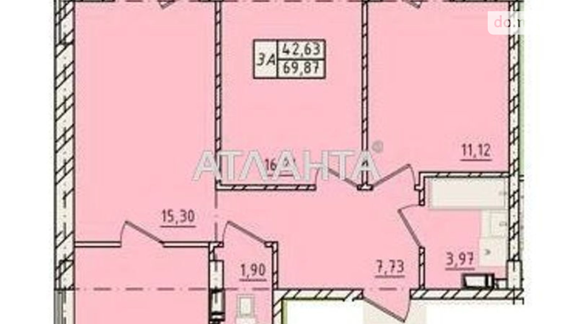 Продається 3-кімнатна квартира 69.87 кв. м у Одесі, вул. Пестеля