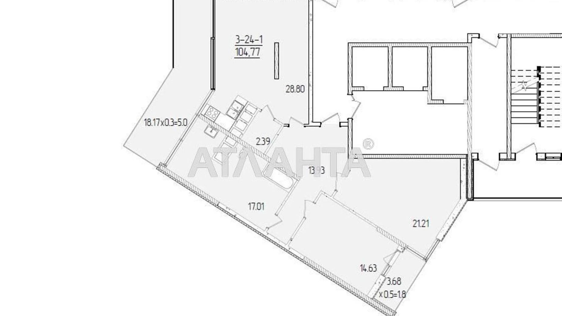 Продается 3-комнатная квартира 107.99 кв. м в Одессе, ул. Краснова - фото 2