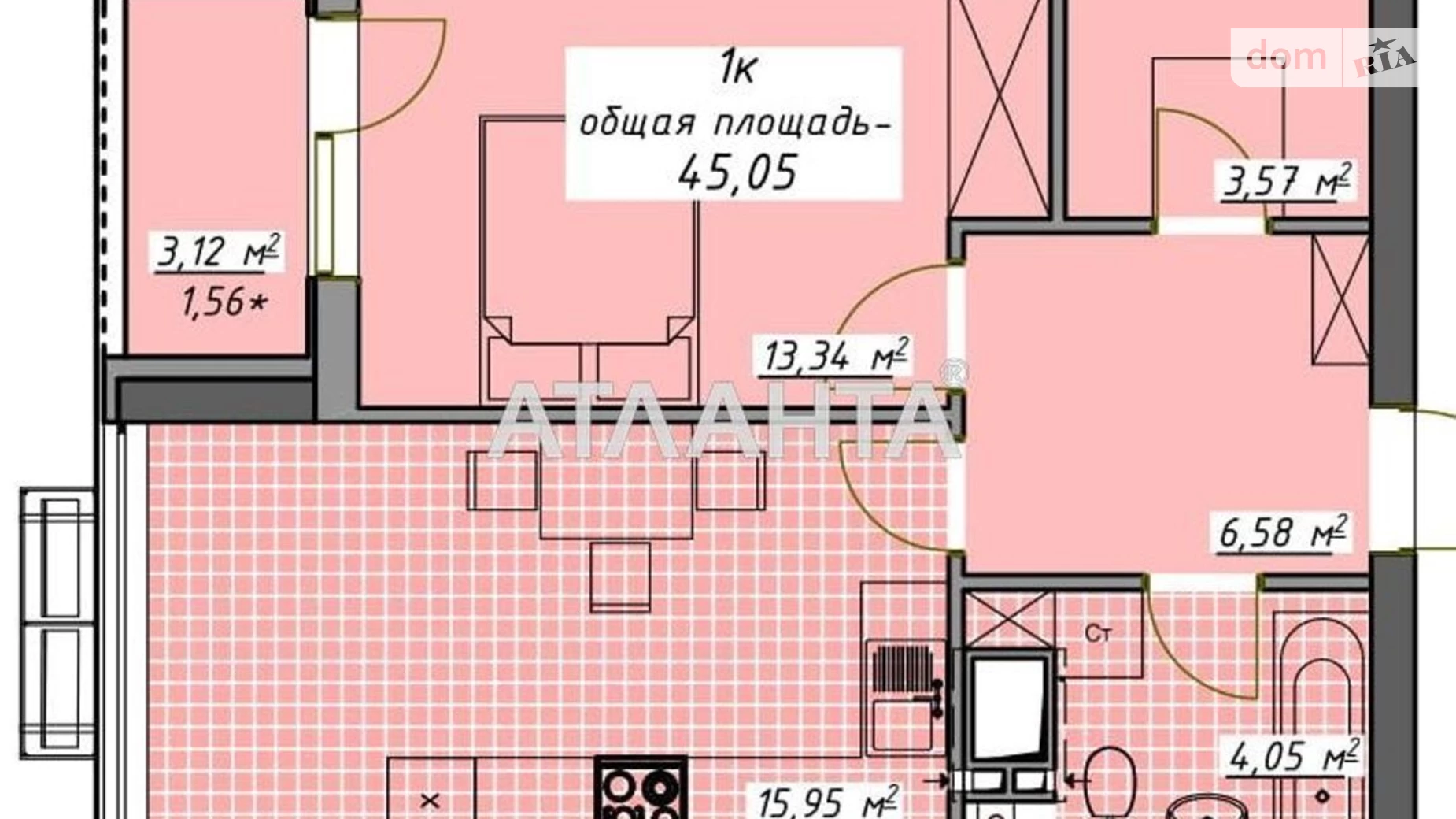 Продається 1-кімнатна квартира 45.05 кв. м у Одесі, пров. Курортний - фото 5