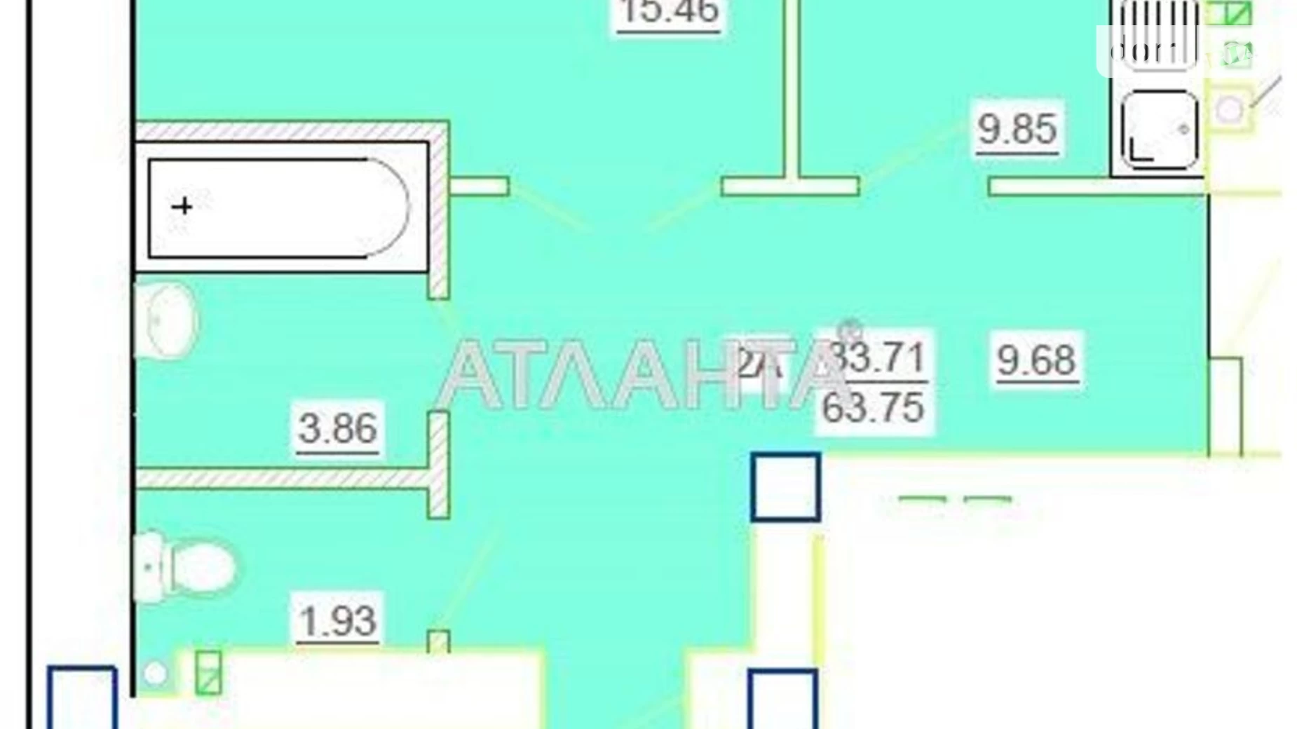 Продается 2-комнатная квартира 62 кв. м в Одессе, ул. Генерала Цветаева, 11 - фото 2