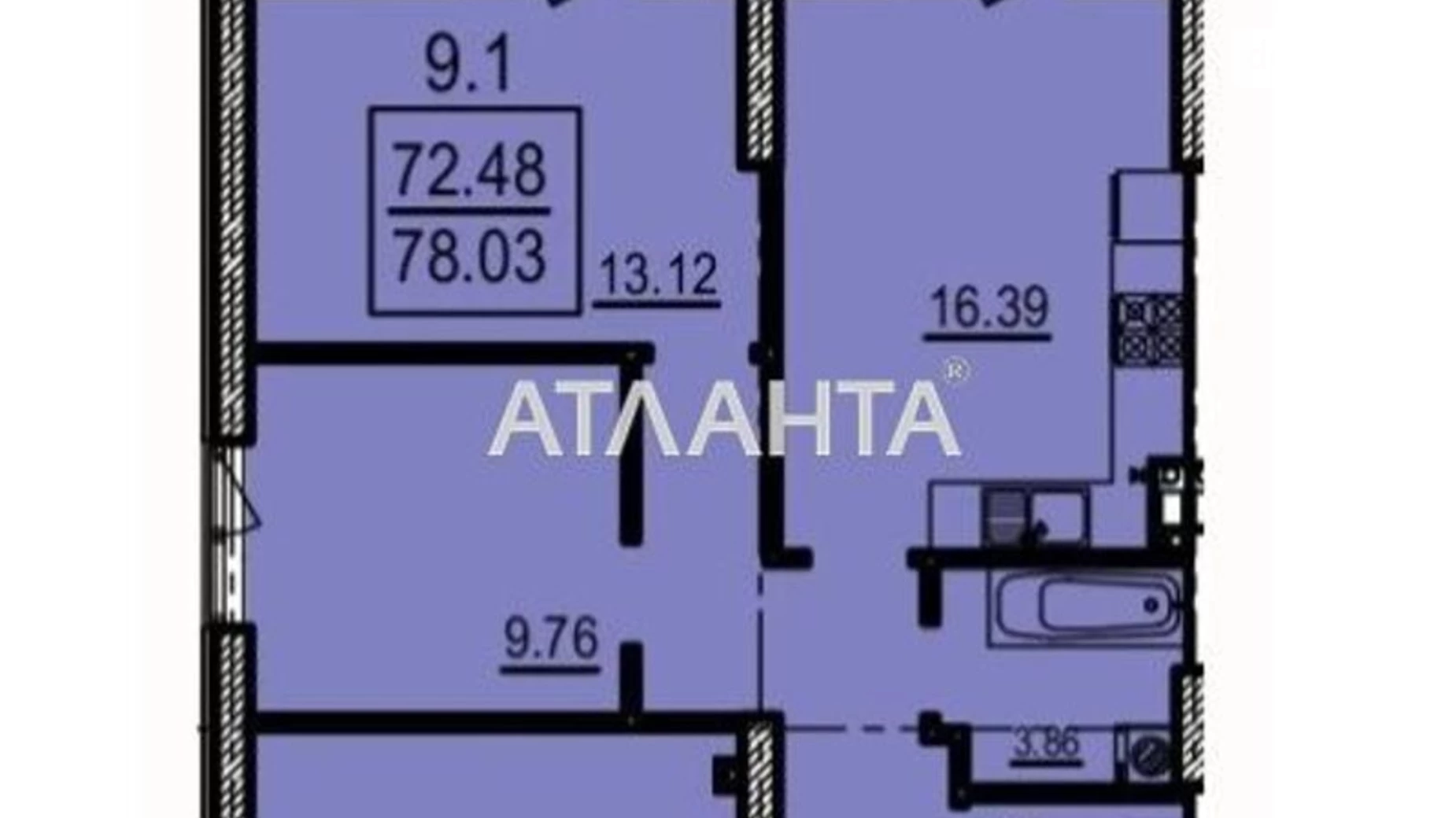 Продается 3-комнатная квартира 78.03 кв. м в Одессе, Фонтанская дор.