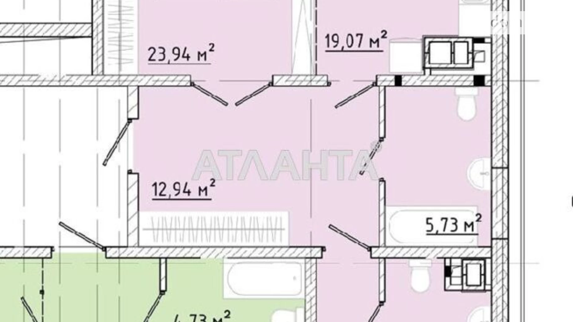 Продається 2-кімнатна квартира 83.85 кв. м у Одесі, вул. Івана Франка