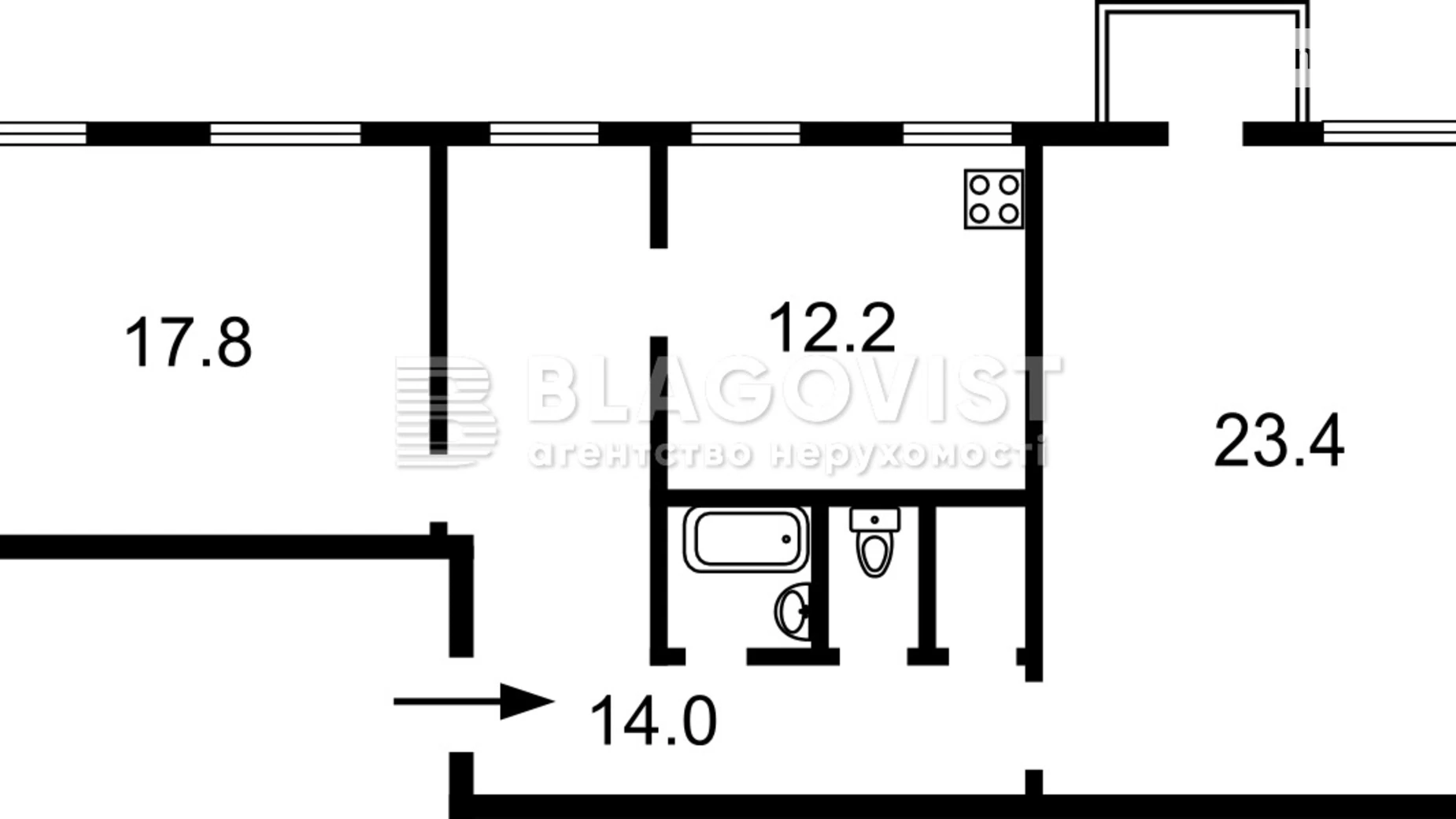 Продается 2-комнатная квартира 73.7 кв. м в Киеве, ул. Малая Житомирская, 5