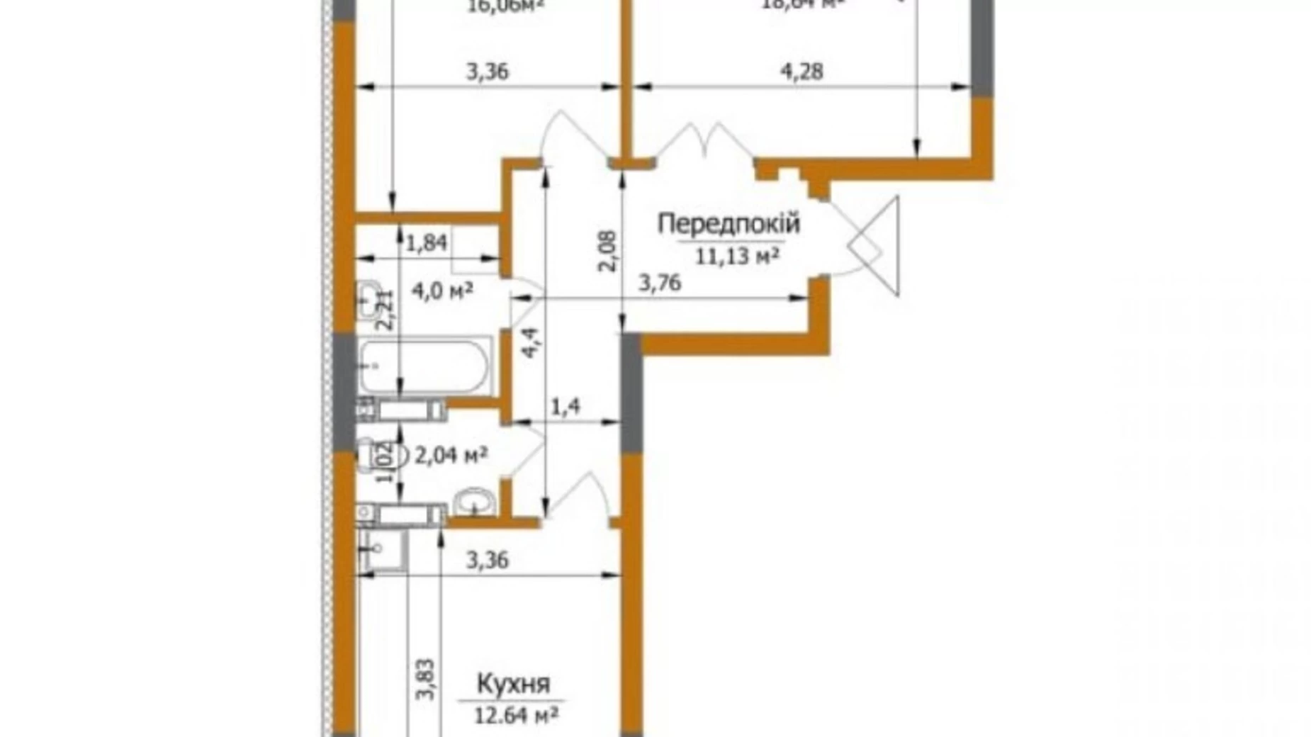 Продается 2-комнатная квартира 67 кв. м в Киеве, ул. Живописная, 7