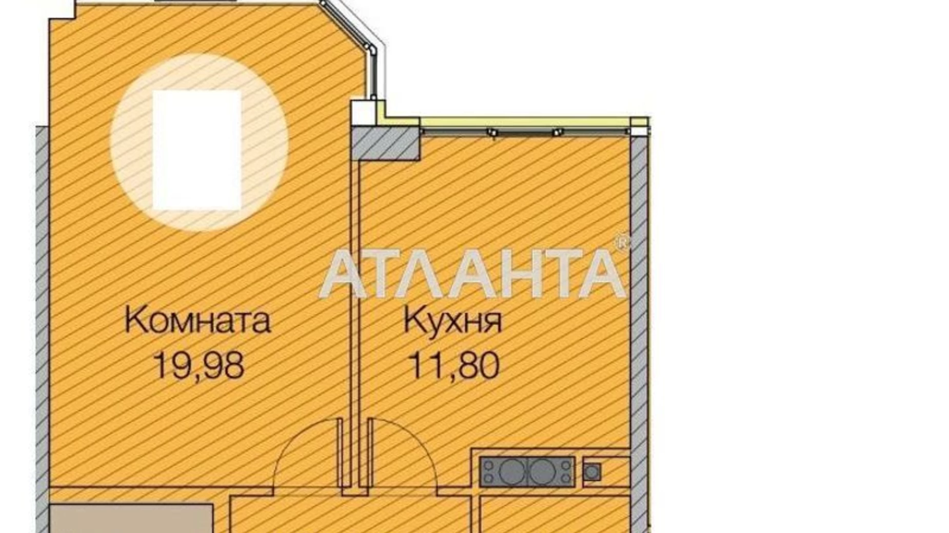 Продается 1-комнатная квартира 41.9 кв. м в Одессе, ул. Паустовского