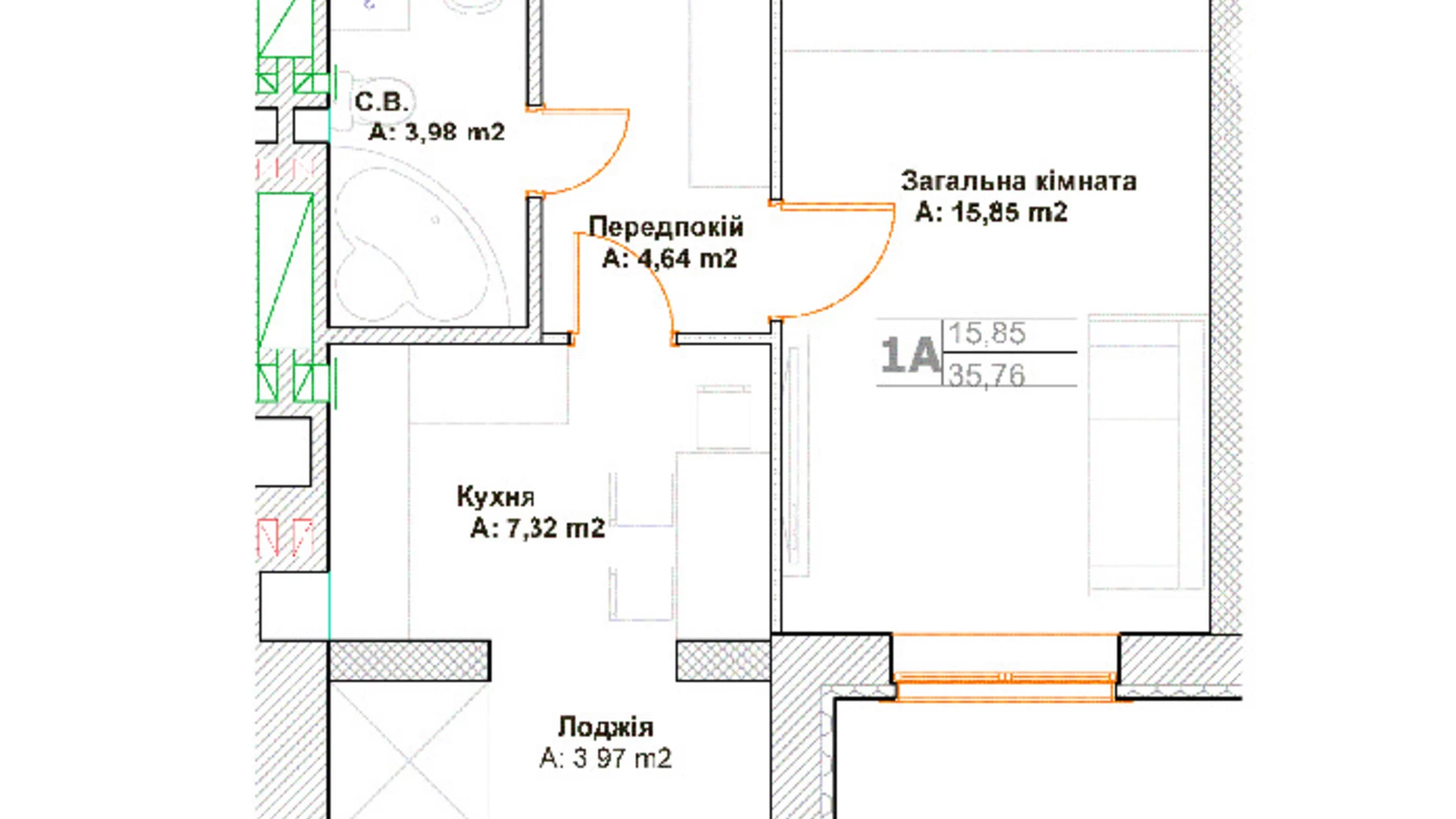 Продается 1-комнатная квартира 37 кв. м в Буче, ул. Вишневая, 33