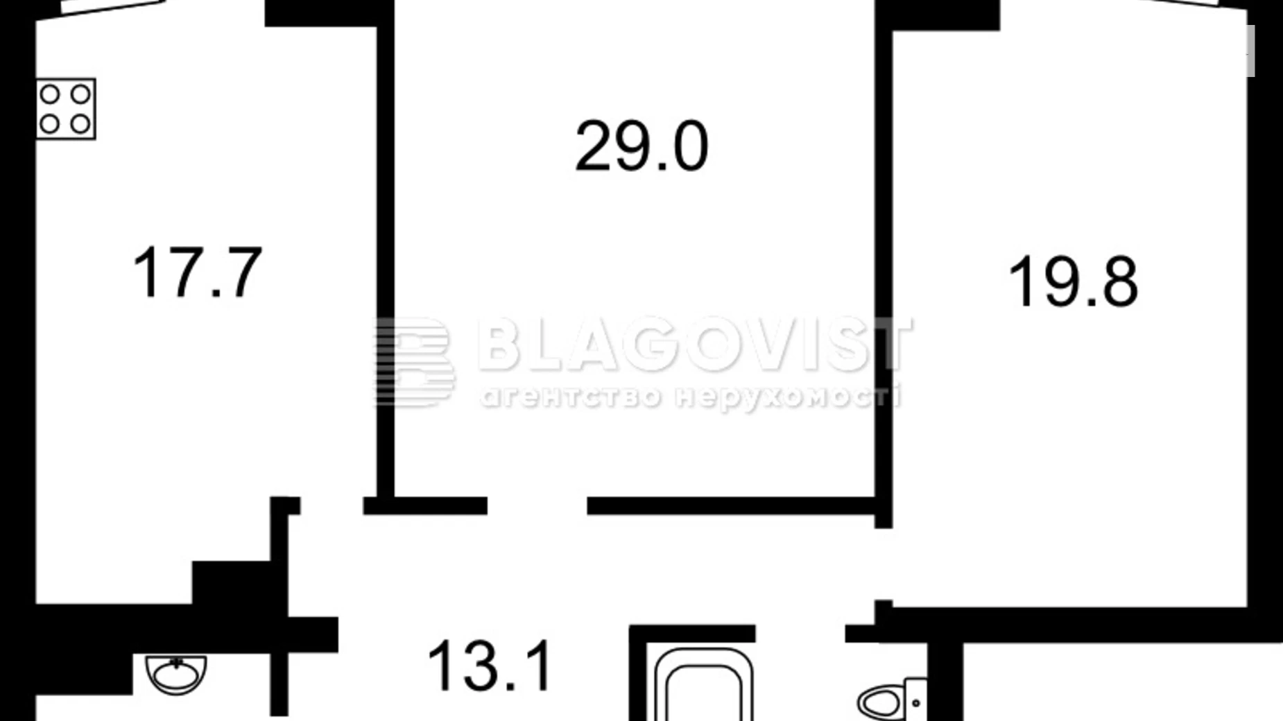 Продається 2-кімнатна квартира 95 кв. м у Києві, бул. Лесі Українки, 7А