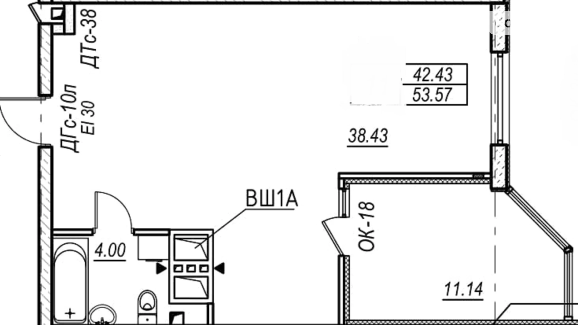 Продається 1-кімнатна квартира 53.48 кв. м у Одесі, пров. Бісквітний