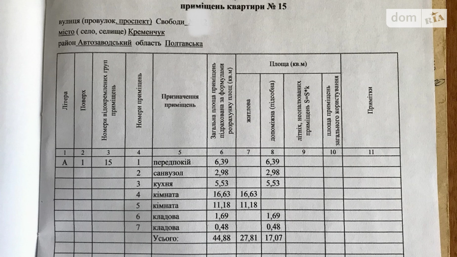 Продається 2-кімнатна квартира 44.9 кв. м у Кременчуку, просп. Свободи (60 років Жовтня вул.), 112