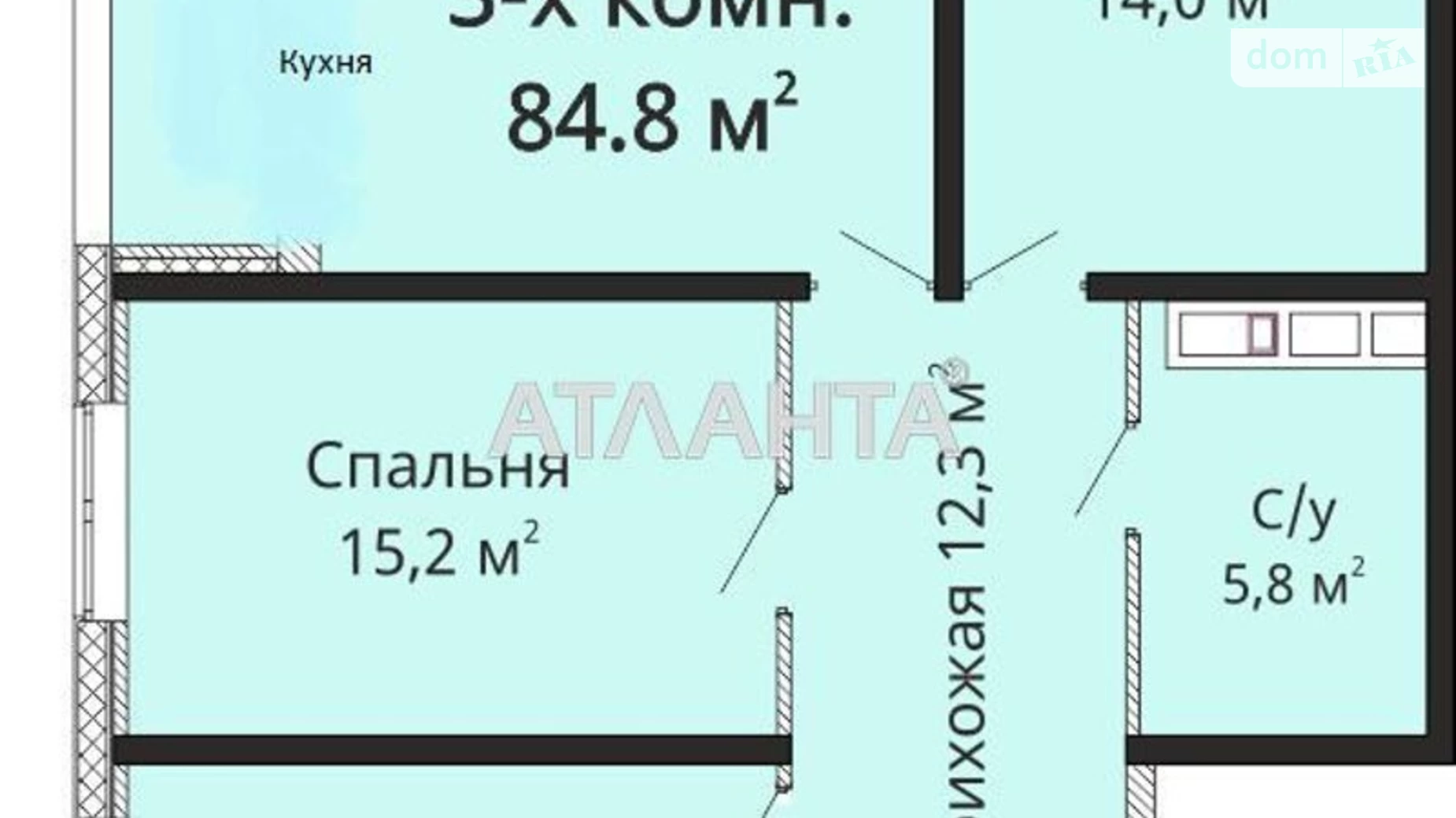 Продається 3-кімнатна квартира 86 кв. м у Одесі, вул. Толбухіна, 135Б