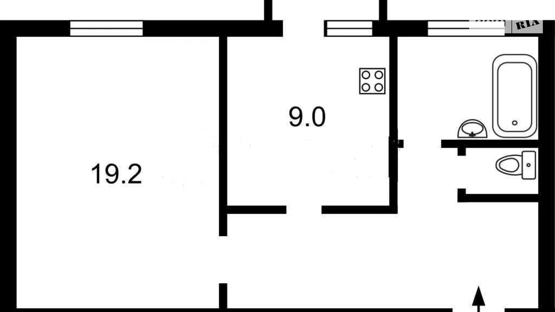 Продается 1-комнатная квартира 43 кв. м в Киеве, ул. Институтская, 22/7