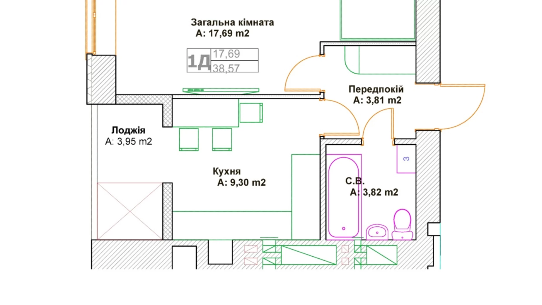 Продается 1-комнатная квартира 39.76 кв. м в Ирпене, ул. Григория Сковороды