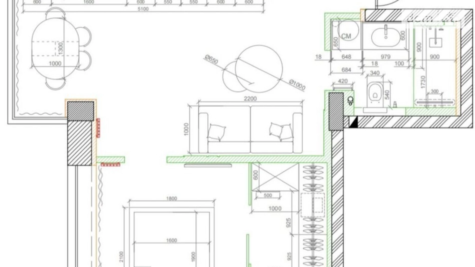 Продается 1-комнатная квартира 46.4 кв. м в Днепре, ул. Добровольцев, 3