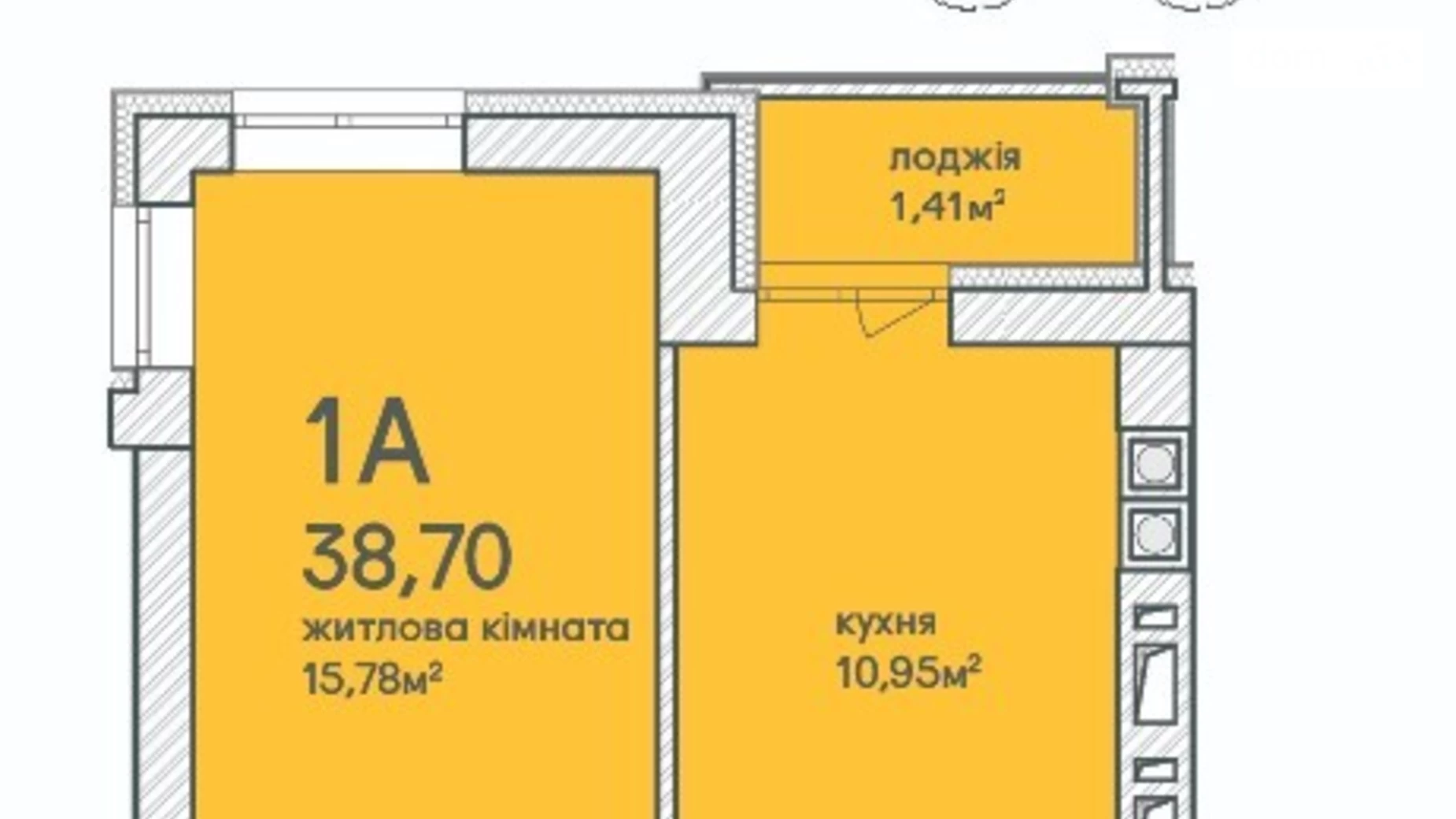 Продається 1-кімнатна квартира 39 кв. м у Ірпені, вул. Достоєвського, 1 - фото 2