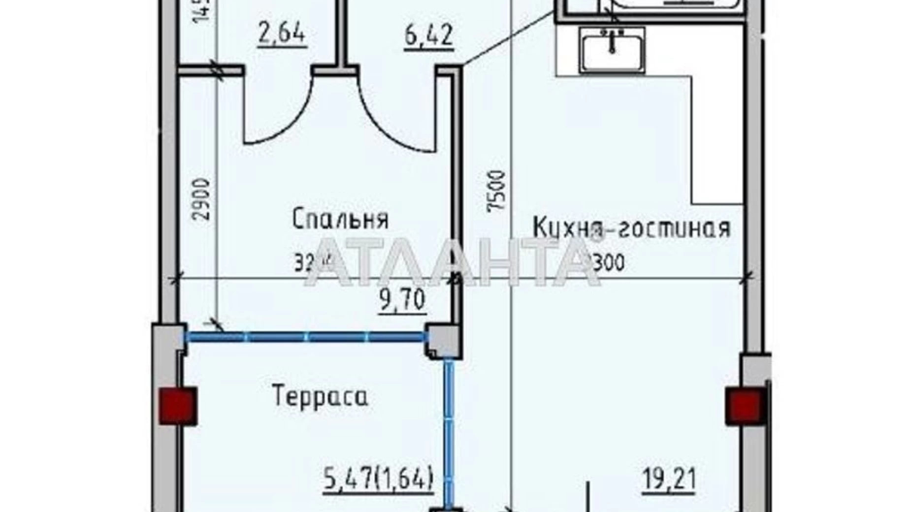 Продается 1-комнатная квартира 47 кв. м в Одессе, ул. Приморская