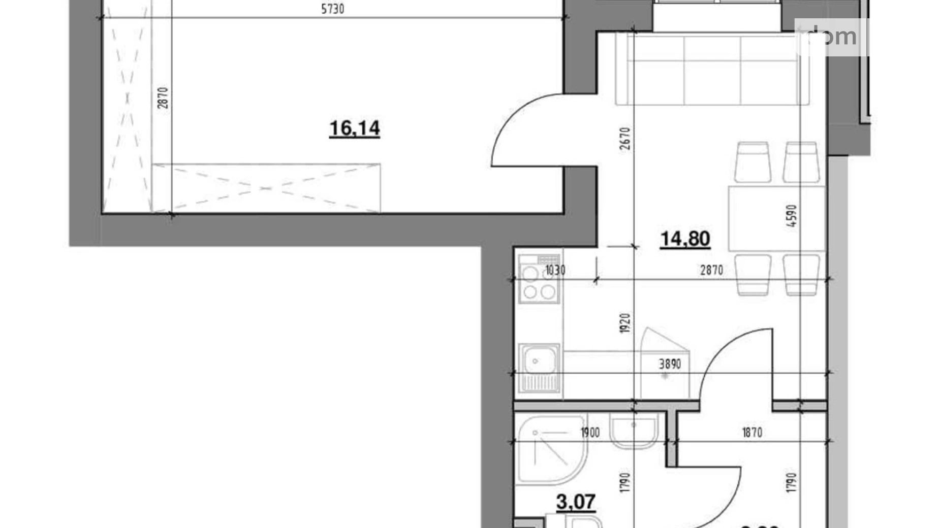 Продается 1-комнатная квартира 37.21 кв. м в Львове, ул. Железнодорожная, 7 - фото 2