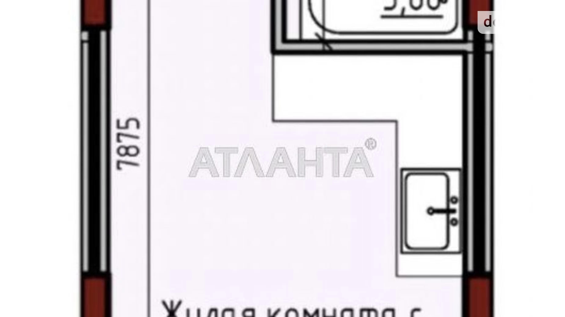 Продается 1-комнатная квартира 24.41 кв. м в Одессе, ул. Радостная