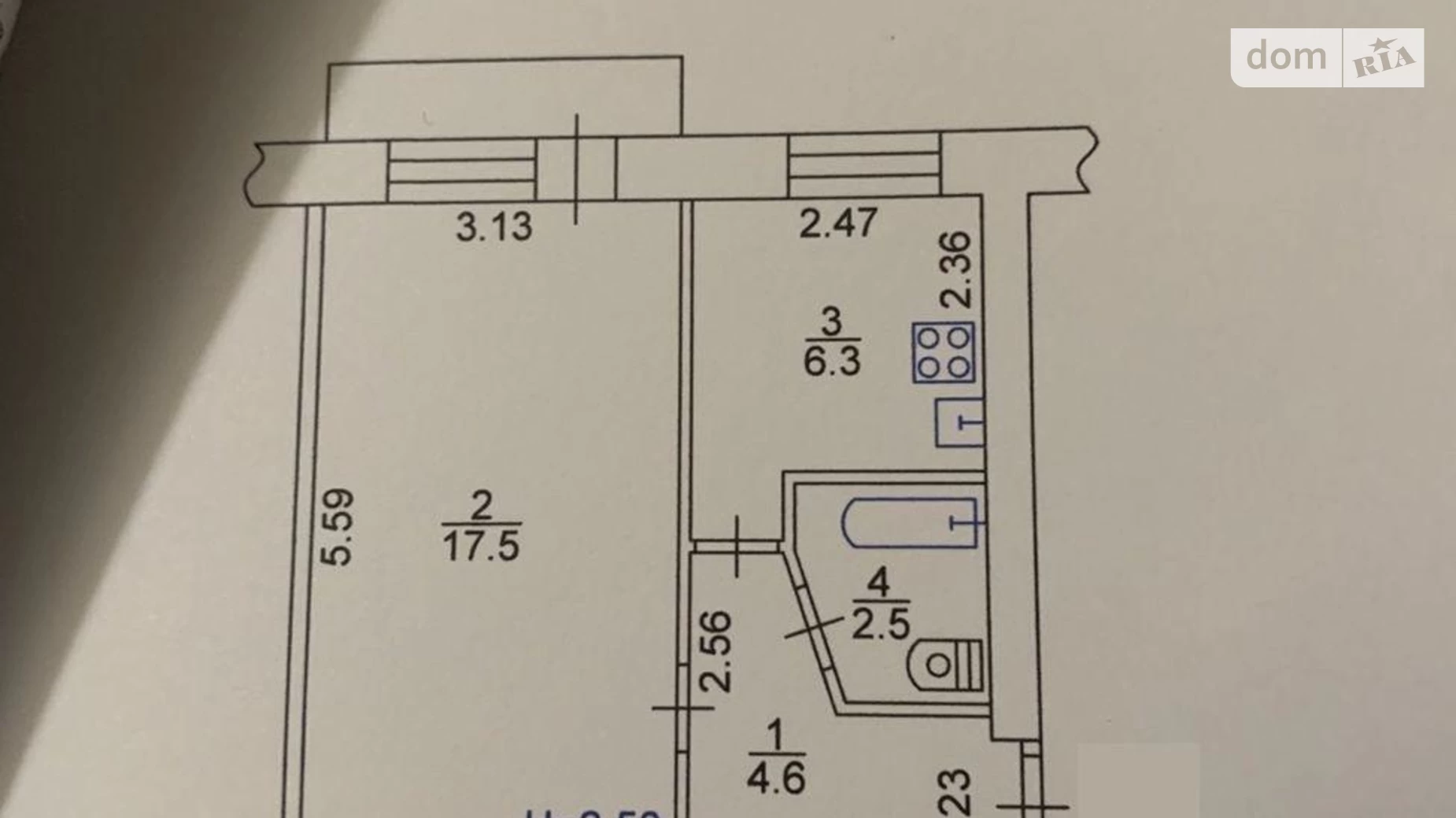 Продается 1-комнатная квартира 32 кв. м в Харькове, ул. Ньютона, 121А