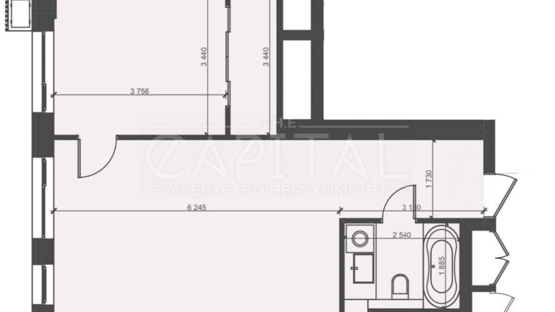 Продається 2-кімнатна квартира 53.23 кв. м у Києві, вул. Василя Тютюнника, 1/2