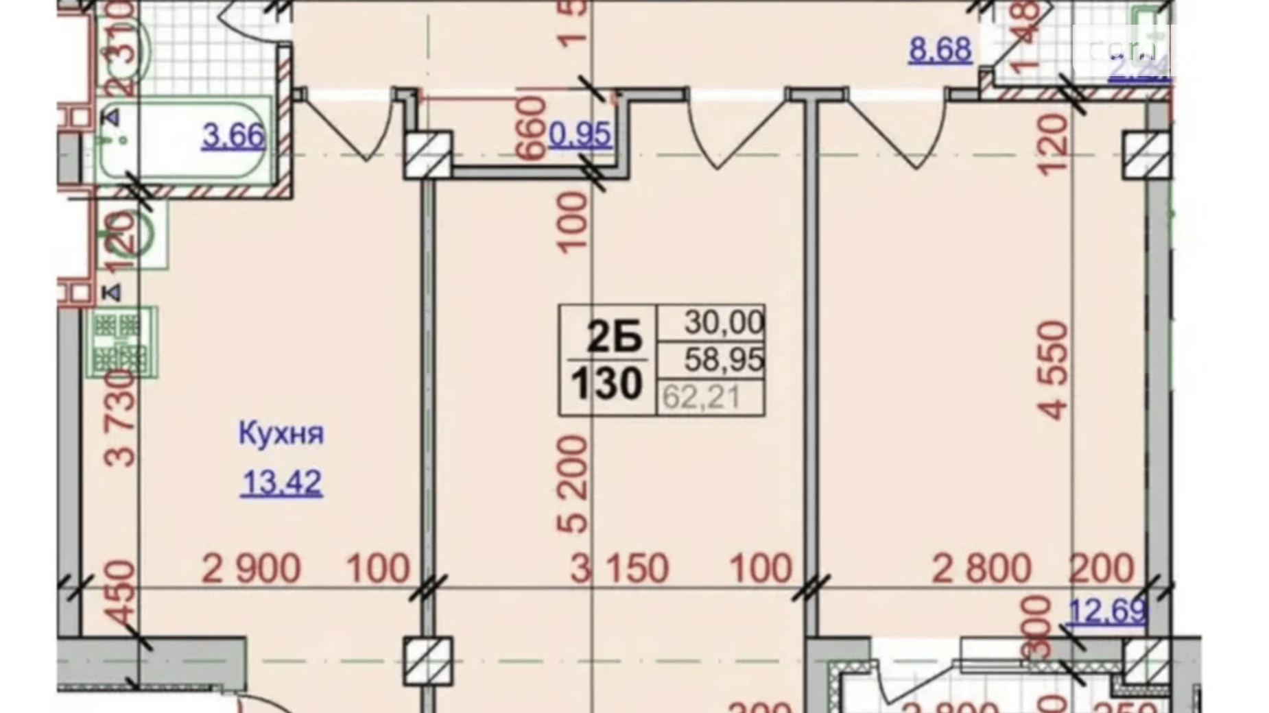 Продається 2-кімнатна квартира 63 кв. м у Харкові, вул. Оренбурзька, 9