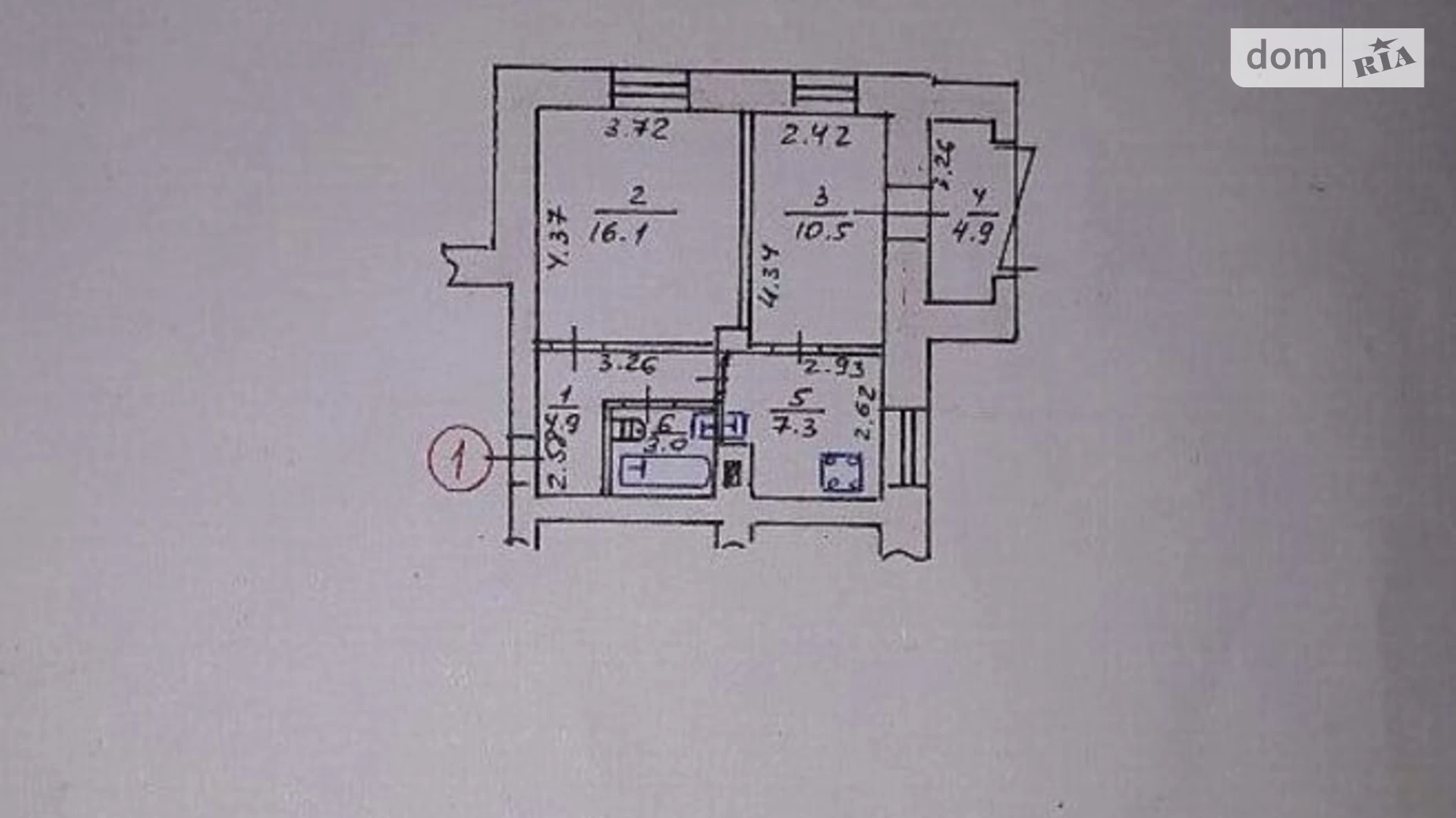 3-комнатная квартира 46 кв. м в Тернополе, ул. Студинского Академика - фото 2