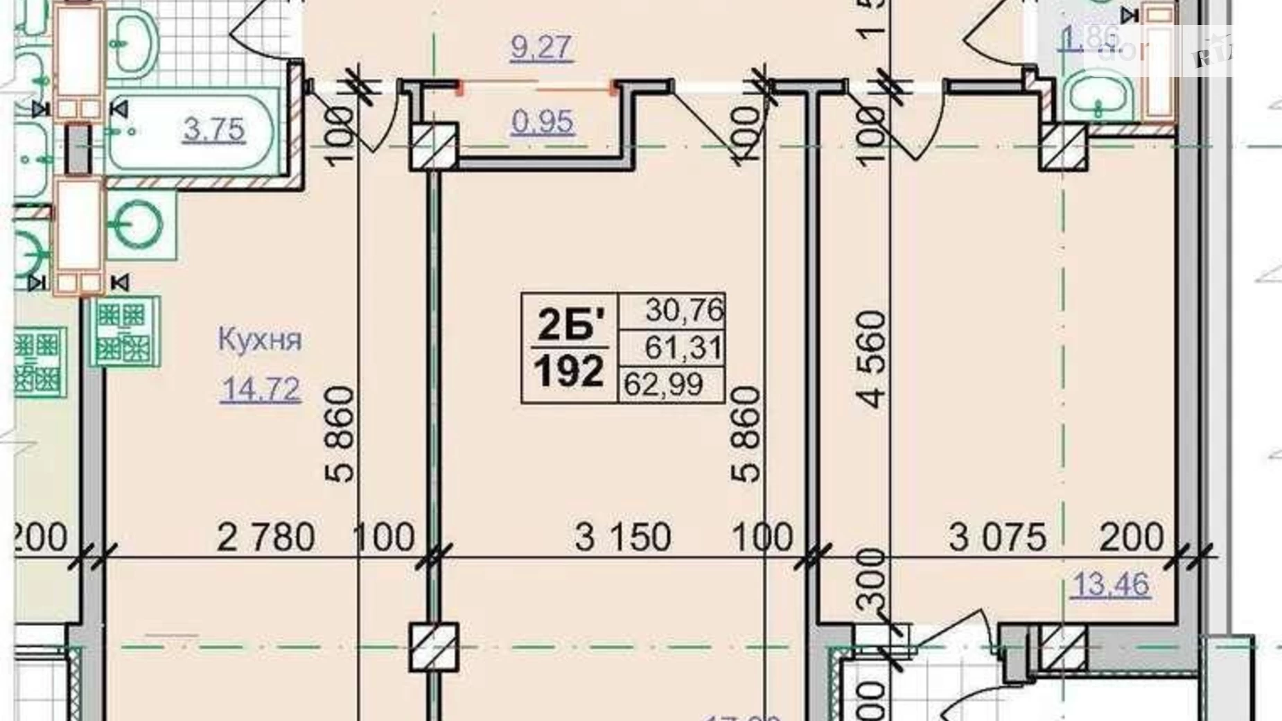 Продается 2-комнатная квартира 63 кв. м в Харькове, ул. Оренбургская, 9