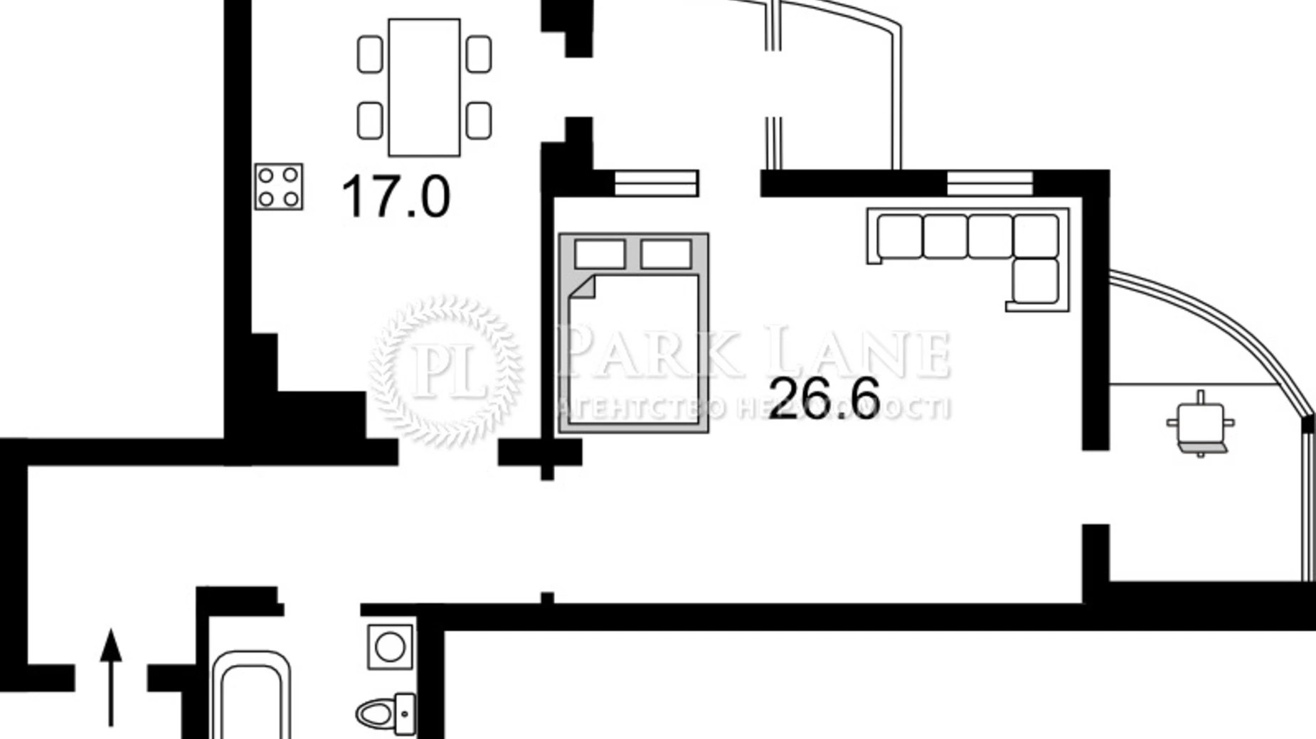 Продается 1-комнатная квартира 70 кв. м в Киеве, бул. Леси Украинки, 7А