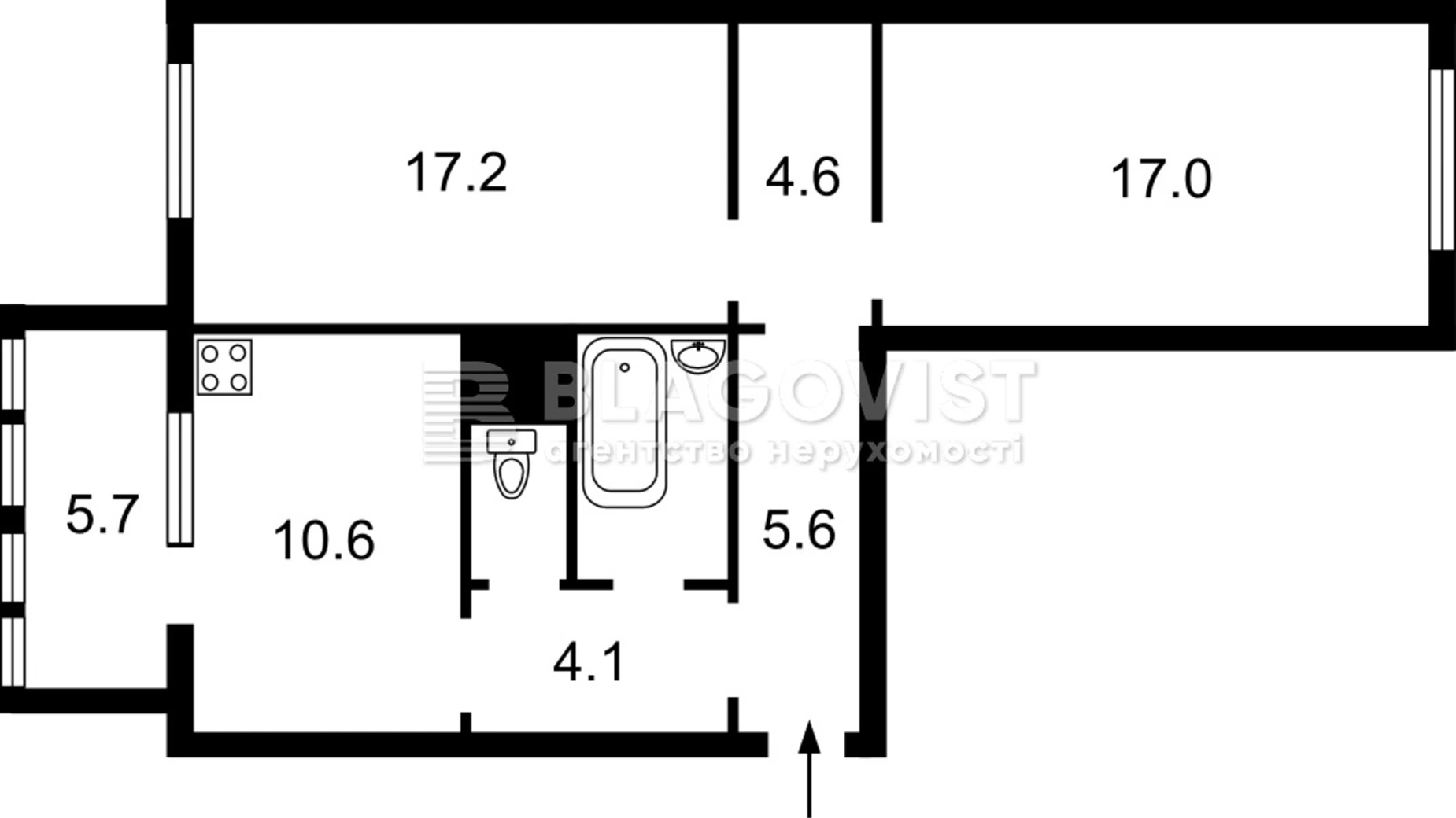 Продається 2-кімнатна квартира 71 кв. м у Києві, просп. Науки, 54Б