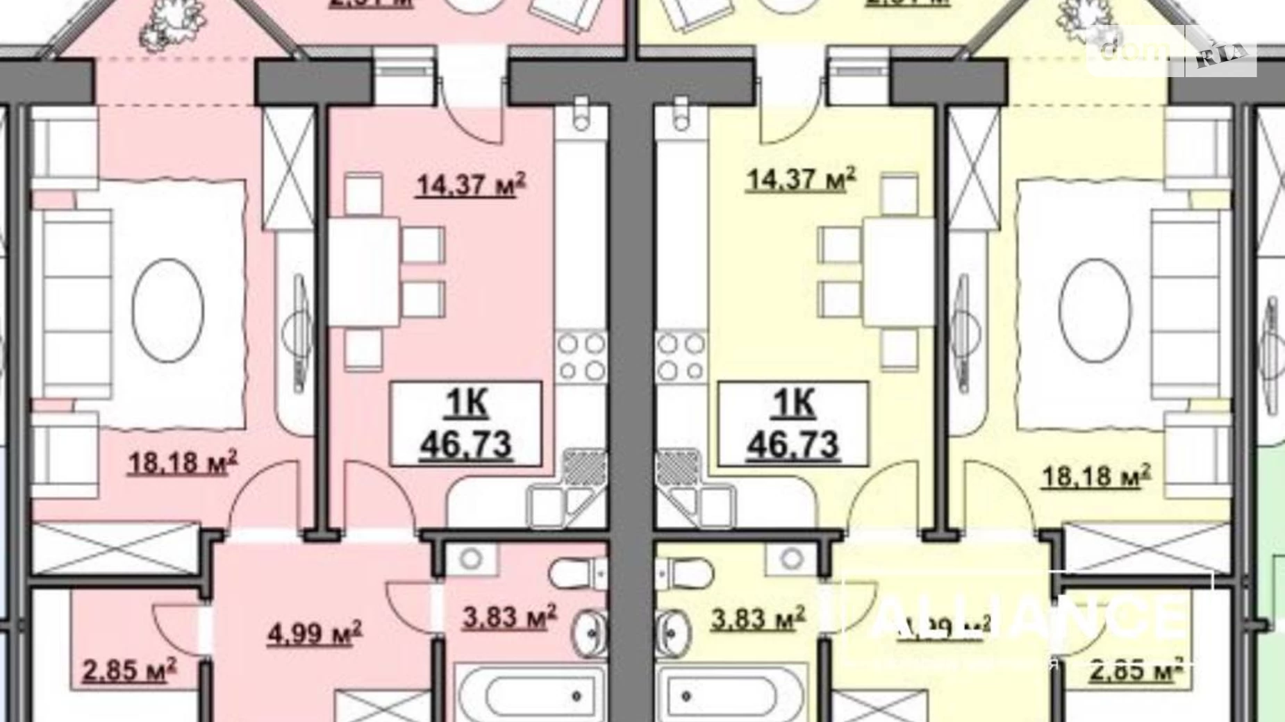 Продається 1-кімнатна квартира 46.73 кв. м у Загвізді, вул. Берегова - фото 2