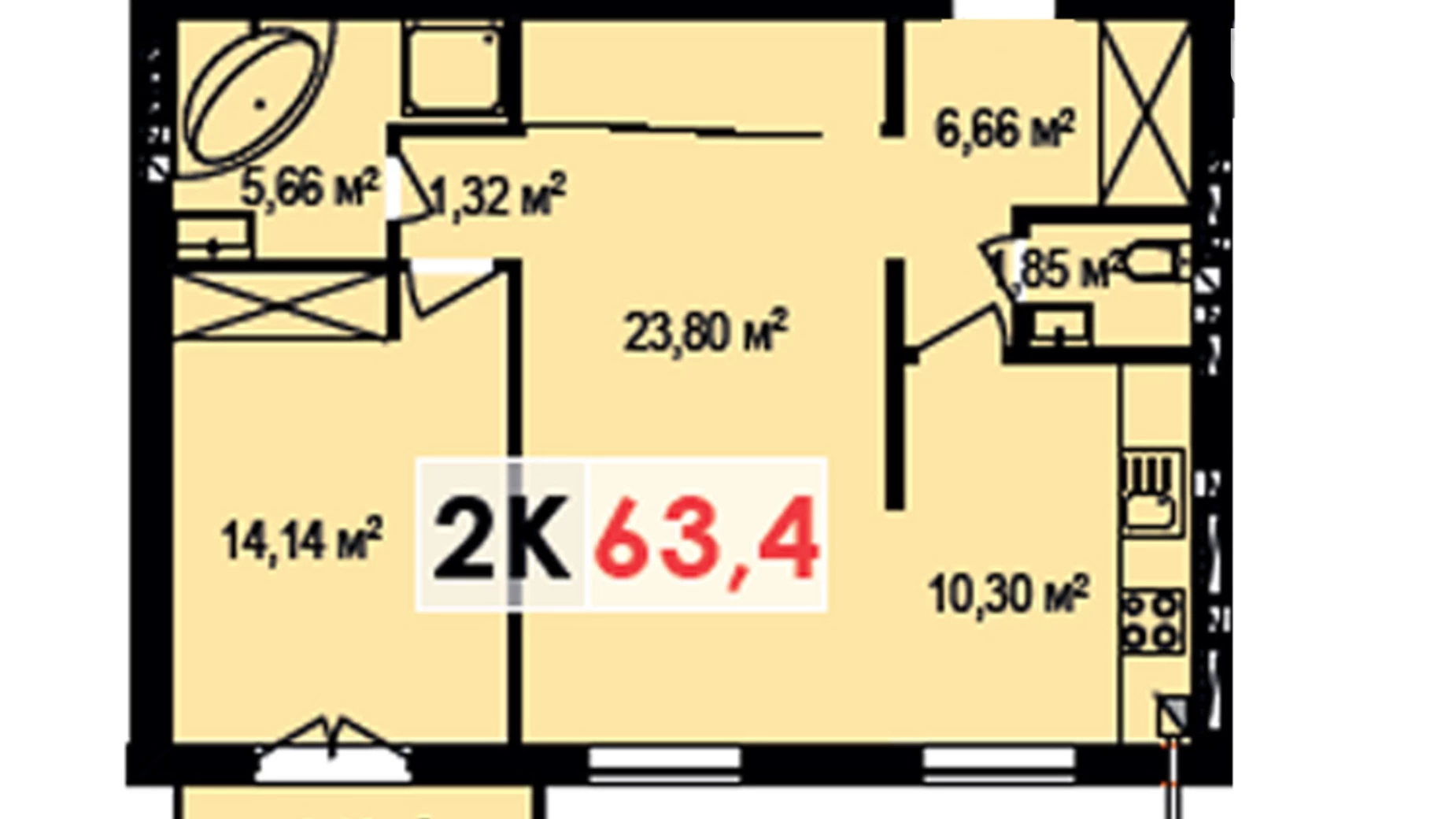 Продається 2-кімнатна квартира 64.5 кв. м у Івано-Франківську, вул. Юліана Пелеша(Крайківського)