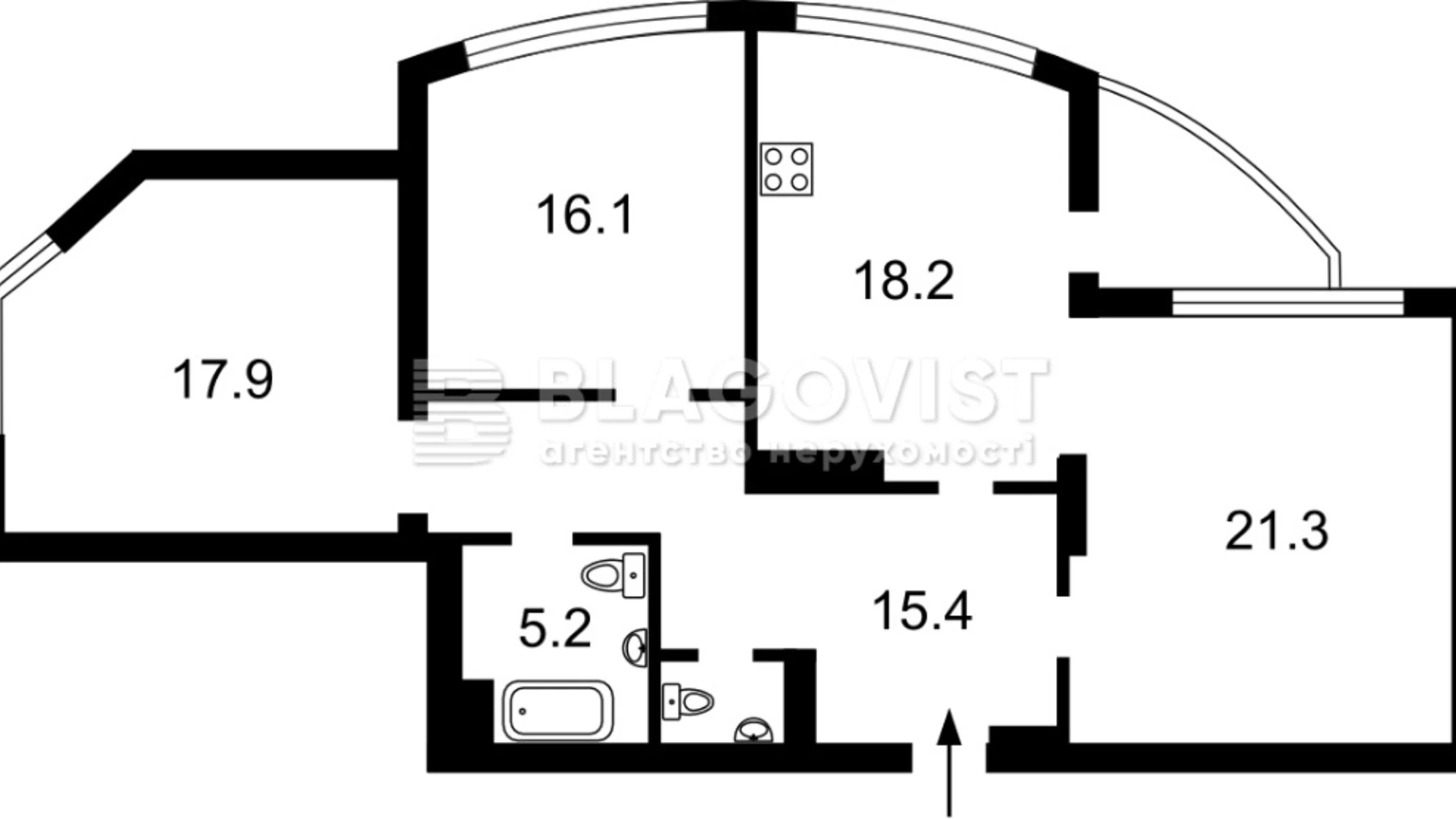 Продается 3-комнатная квартира 99 кв. м в Киеве, ул. Николая Гришко, 9