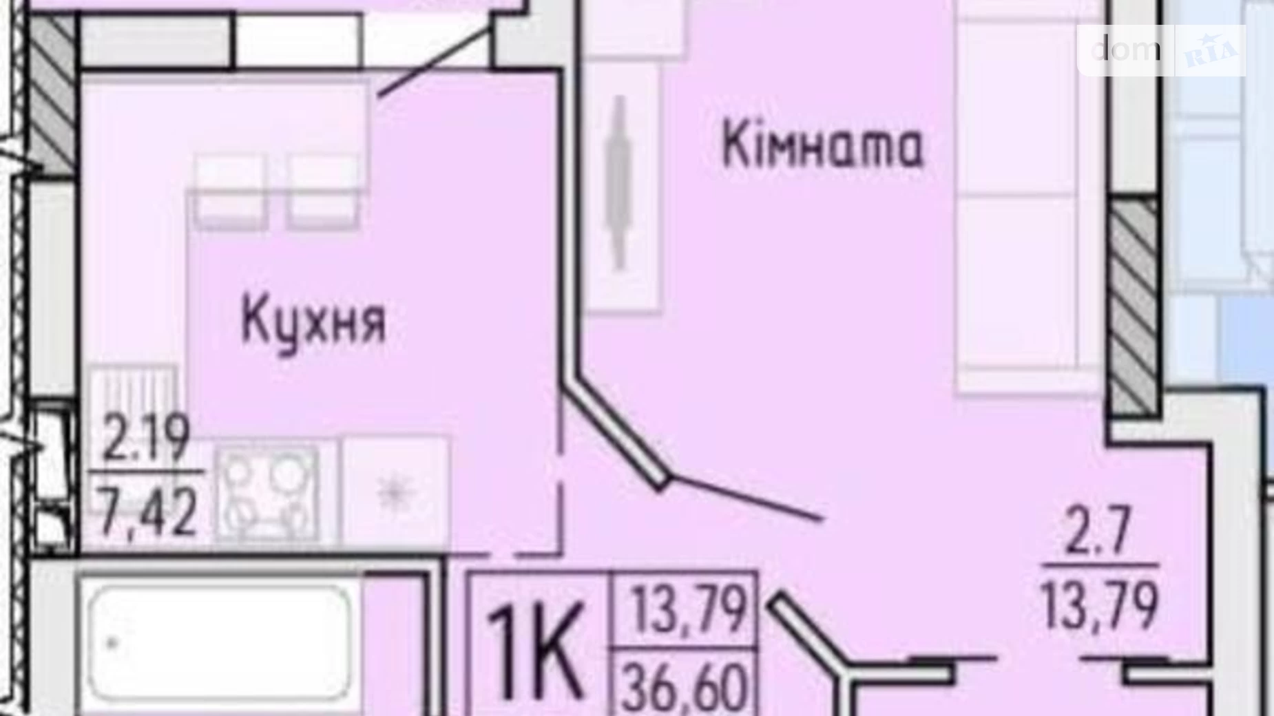 Продается 1-комнатная квартира 36 кв. м в Одессе, ул. Профсоюзная, 9А