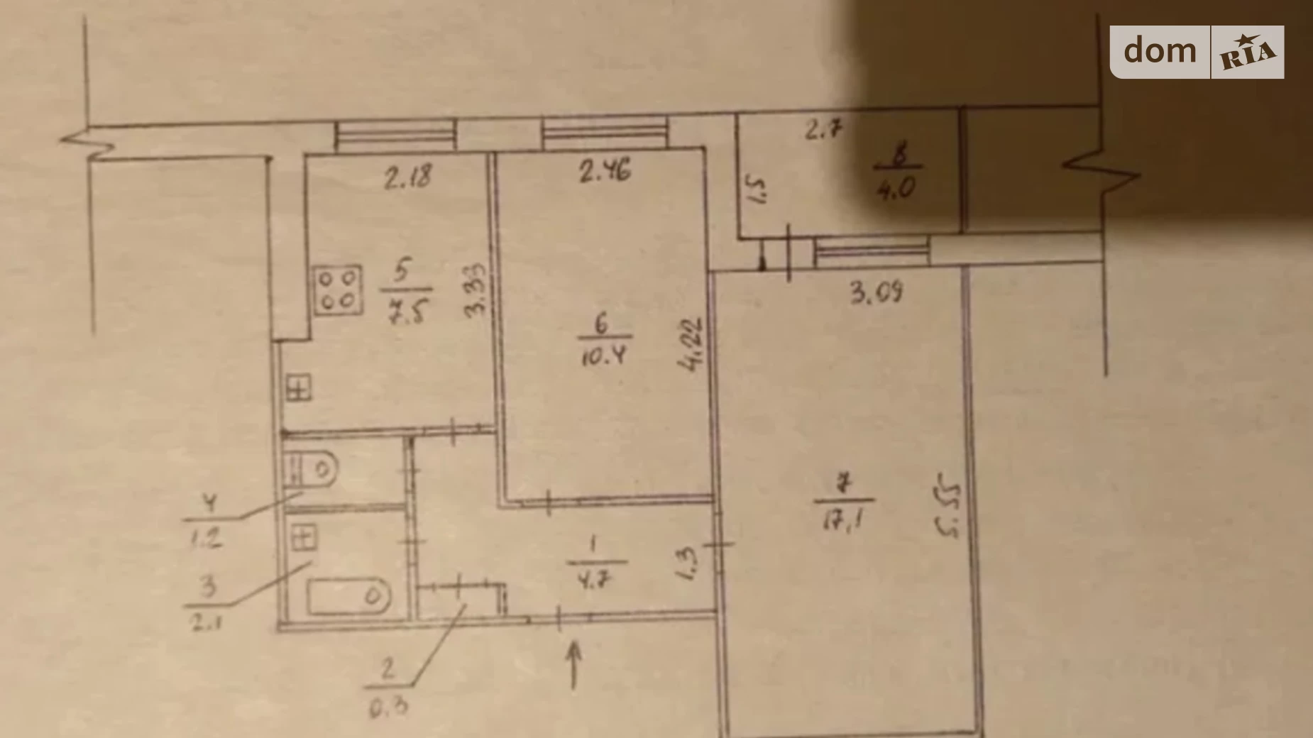 Продається 2-кімнатна квартира 48 кв. м у Дніпрі, Донецьке шосе, 123А