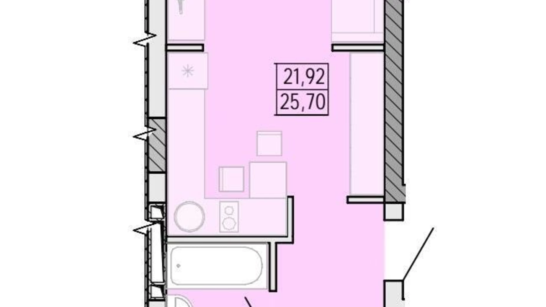 Продається 1-кімнатна квартира 25 кв. м у Одесі, вул. Профспілкова, 9А