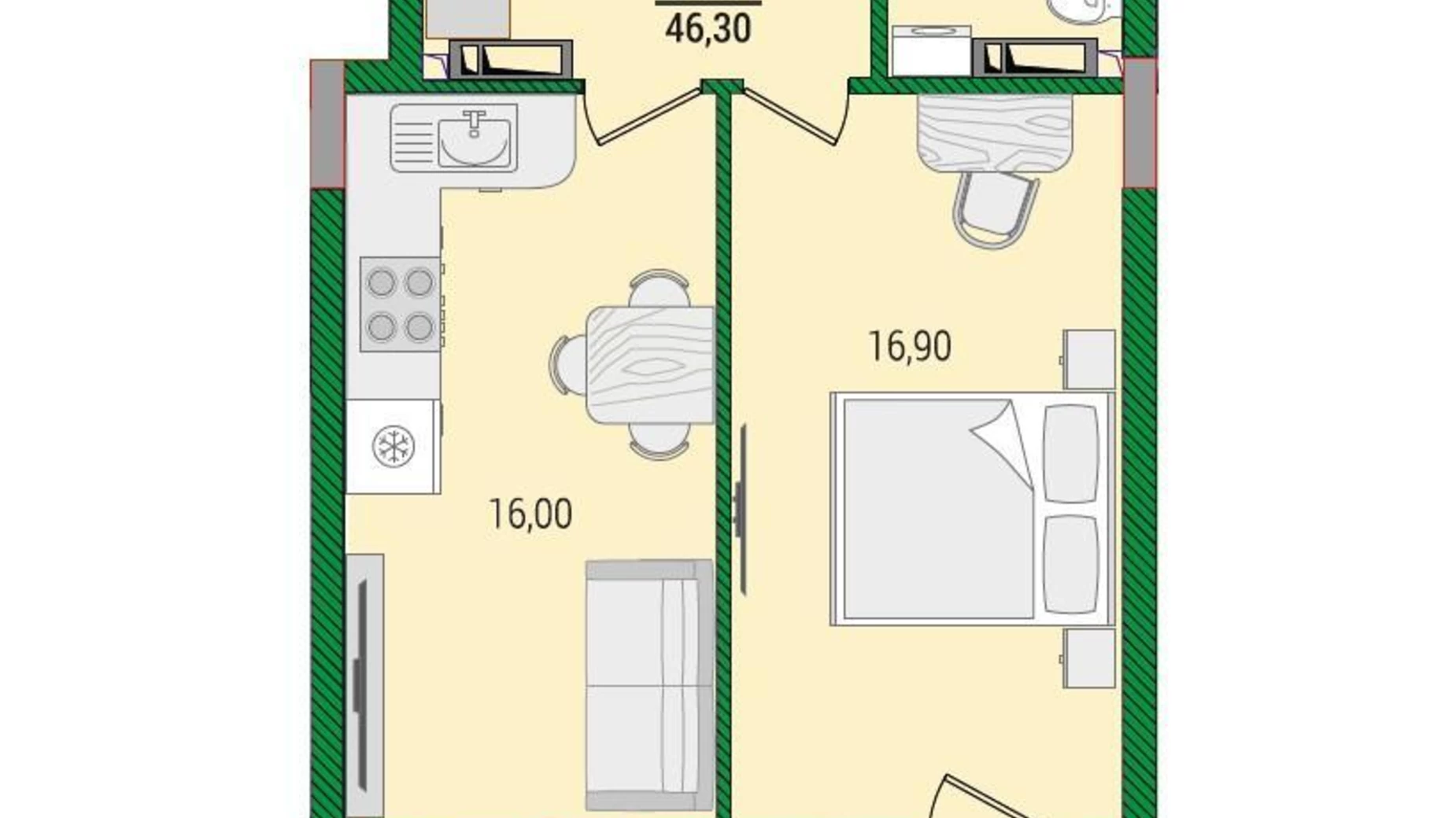 Продается 1-комнатная квартира 46 кв. м в Киеве, ул. Оноре де Бальзака, 11