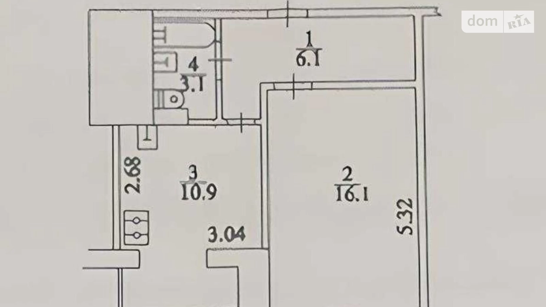 Продается 1-комнатная квартира 36 кв. м в Киеве, просп. Павла Тычины, 20