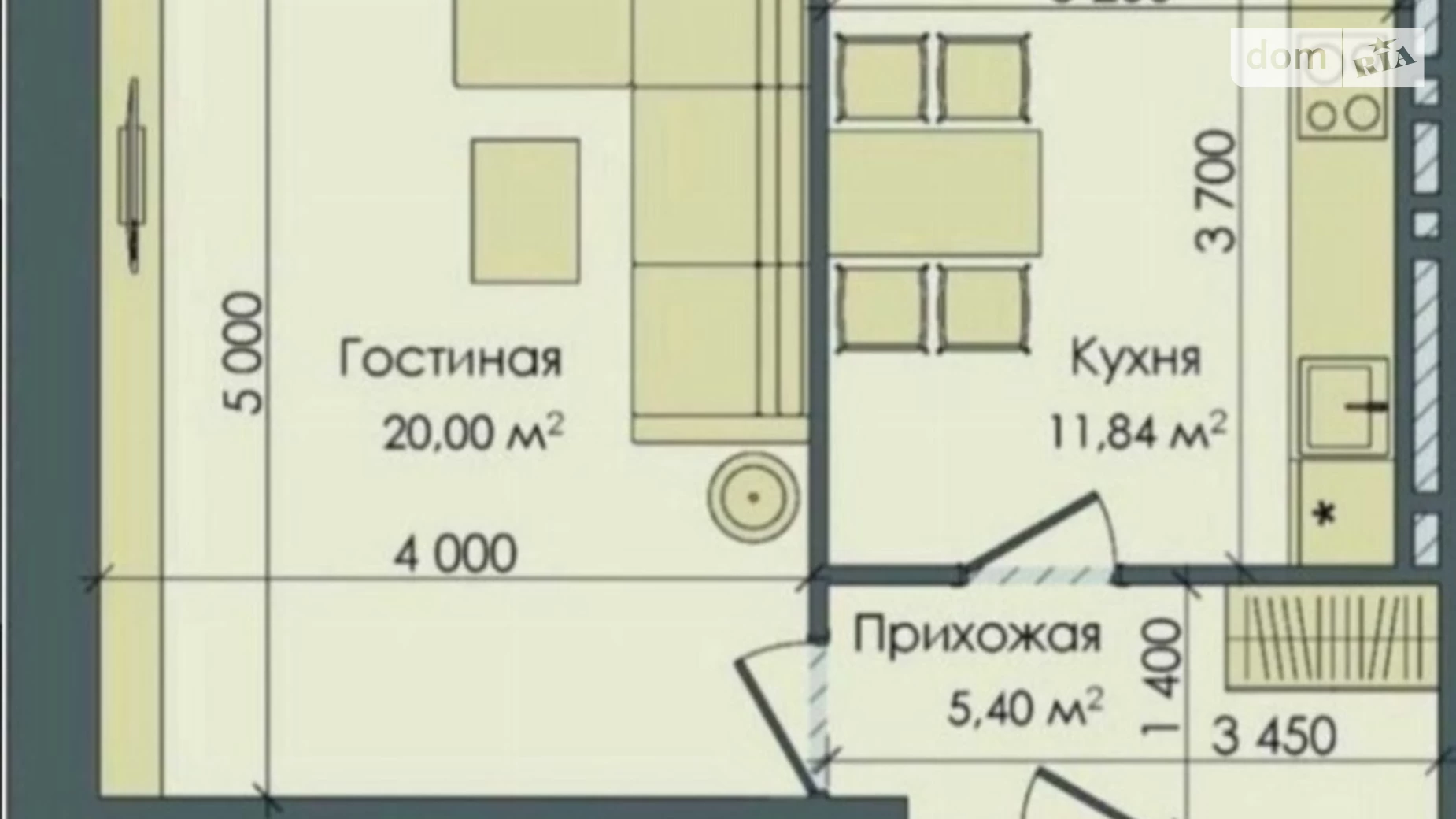 Продається 1-кімнатна квартира 47.2 кв. м у Дніпрі, пров. Добровольців, 3