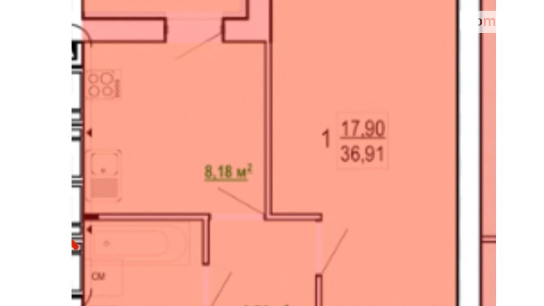 Продается 1-комнатная квартира 37 кв. м в Харькове, ул. Шевченко, 327