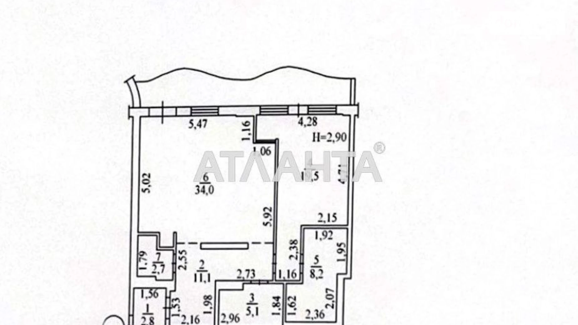 Продається 1-кімнатна квартира 87.6 кв. м у Одесі, вул. Гаршина, 5А