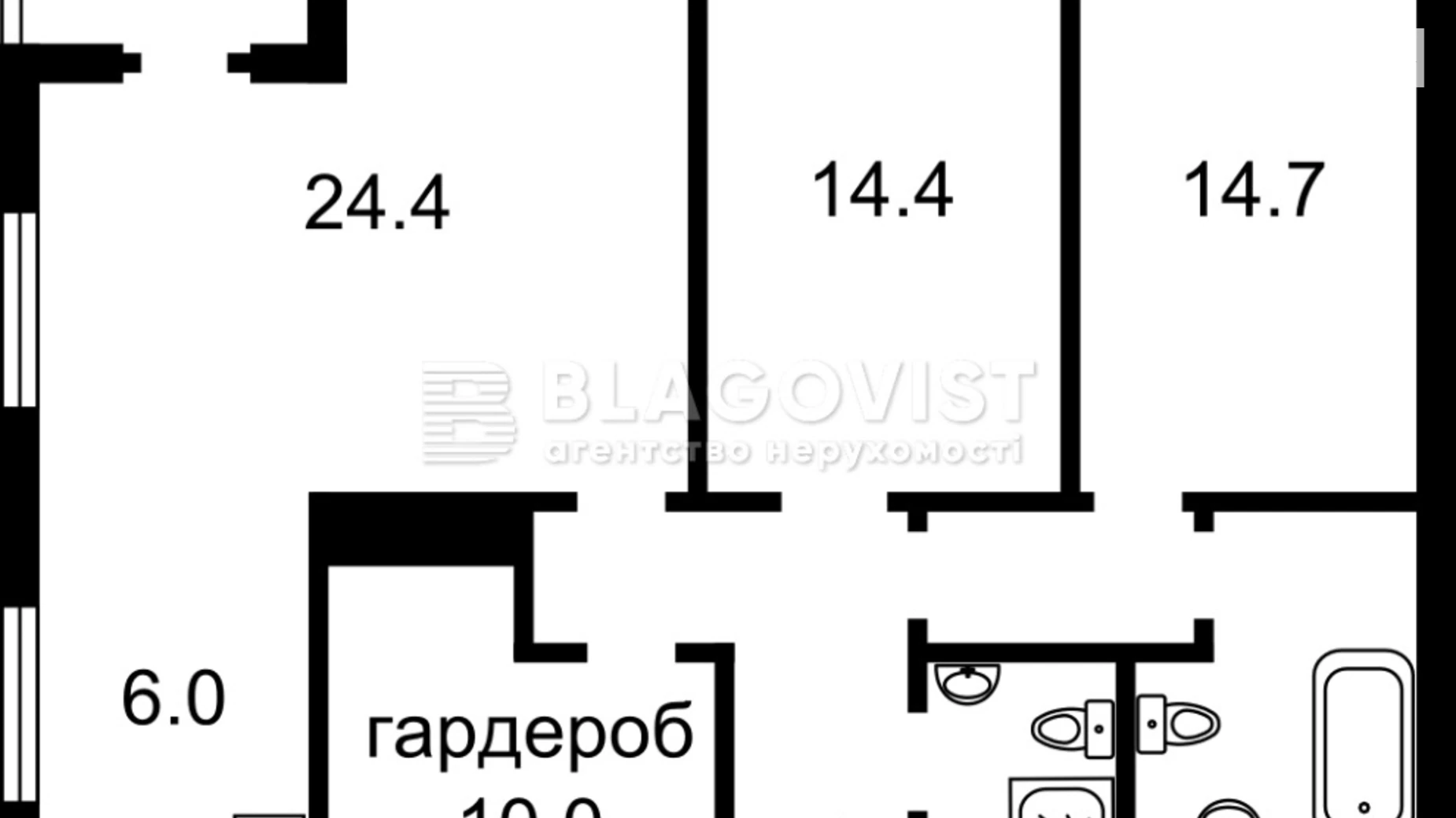 Продается 1-комнатная квартира 88 кв. м в Киеве, наб. Днепровская, 18