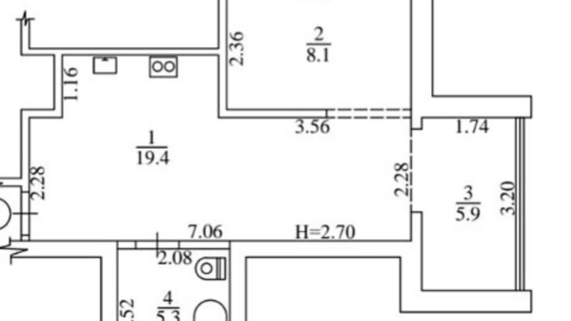 Продається 2-кімнатна квартира 40 кв. м у Харкові, вул. Єлизаветинська, 1А